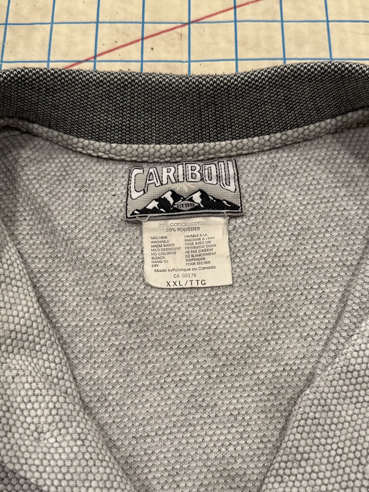 Vintage Vintage Caribou Textured Short Sleeve Polo Shirt Gray XXL Size US XXL / EU 58 / 5 - 8 Thumbnail