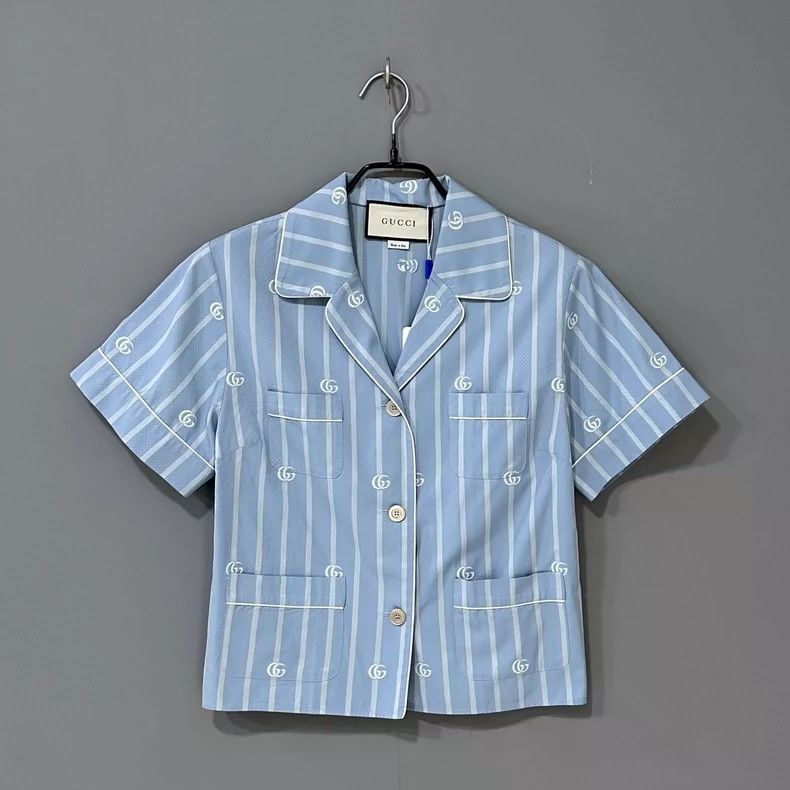 Gucci Gucci Size 38 Embroidered logo shirt size 38 2501-Nextarro Size XXS / US 00 / IT 34 - 1 Thumbnail