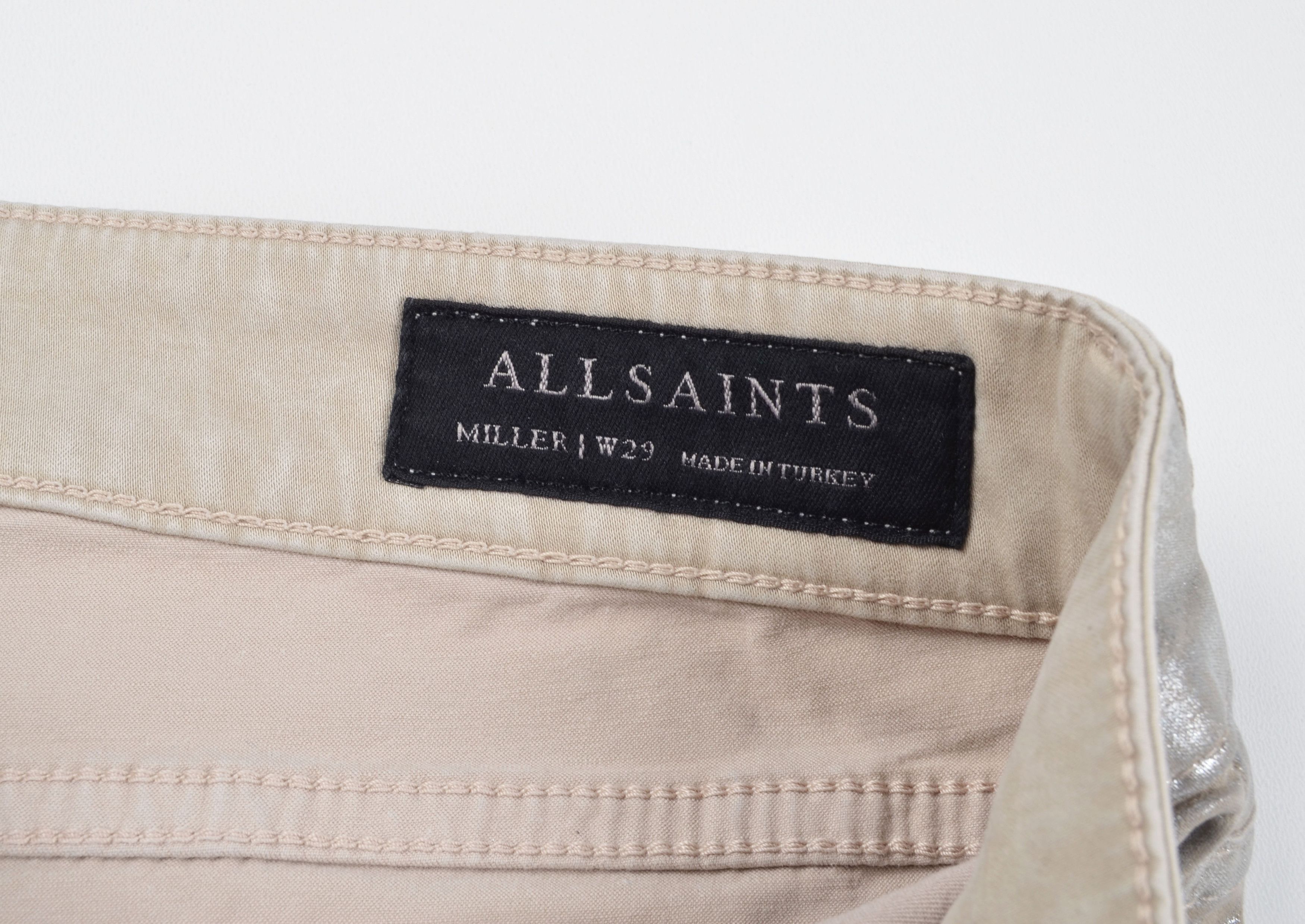 Allsaints Allsaint Silver Miller Foil Print Slim Fit Pants Size 26" / US 2 / IT 38 - 6 Thumbnail