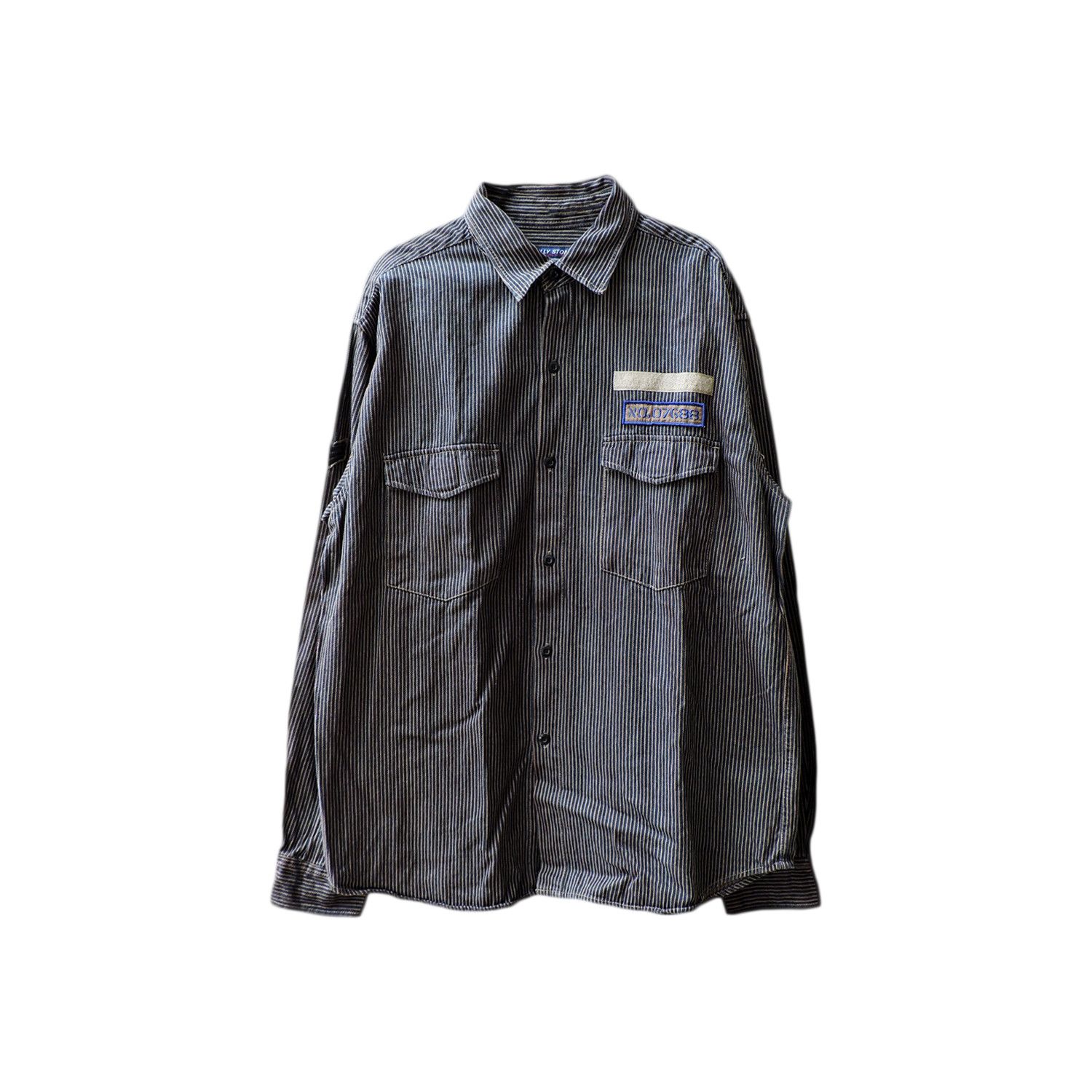 Japanese Brand BILLY STONE'S HICKORY DENIM LONG SLEEVE SHIRT Size US L / EU 52-54 / 3 - 1 Thumbnail