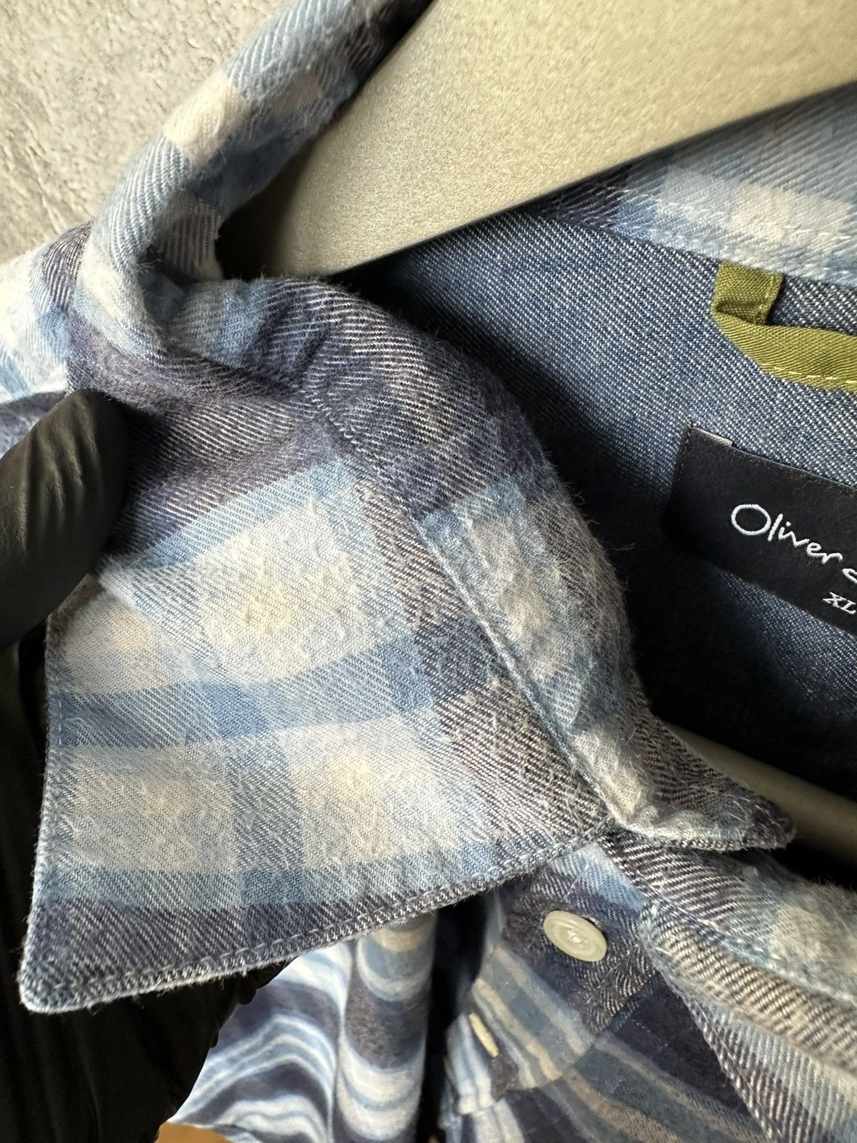 Oliver Sweeney Oliver Sweeney Censo Brushed Cotton Check Shirt Button Up Size US XL / EU 56 / 4 - 11 Thumbnail