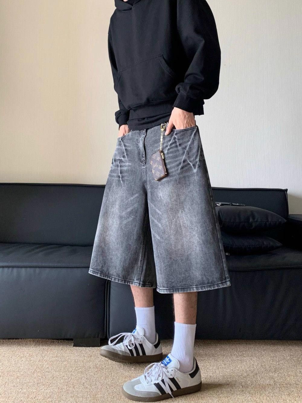 Jean × Vintage Extra Long Culotte Style Washed Jorts, Baggy Denim Shorts Size US 30 / EU 46 - 1 Thumbnail