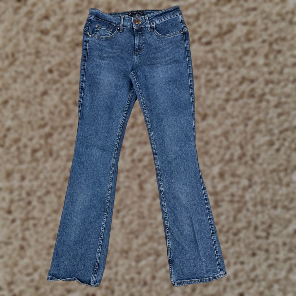 Lee Lee Jeans Women Blue Denim Slim Bootcut 28x30 Mid Rise Cotton 5-Pocket Zipper Distressed Regular 30" Inseam Jeans Mens? Size 28" / US 6 / IT 42 - 1 Thumbnail