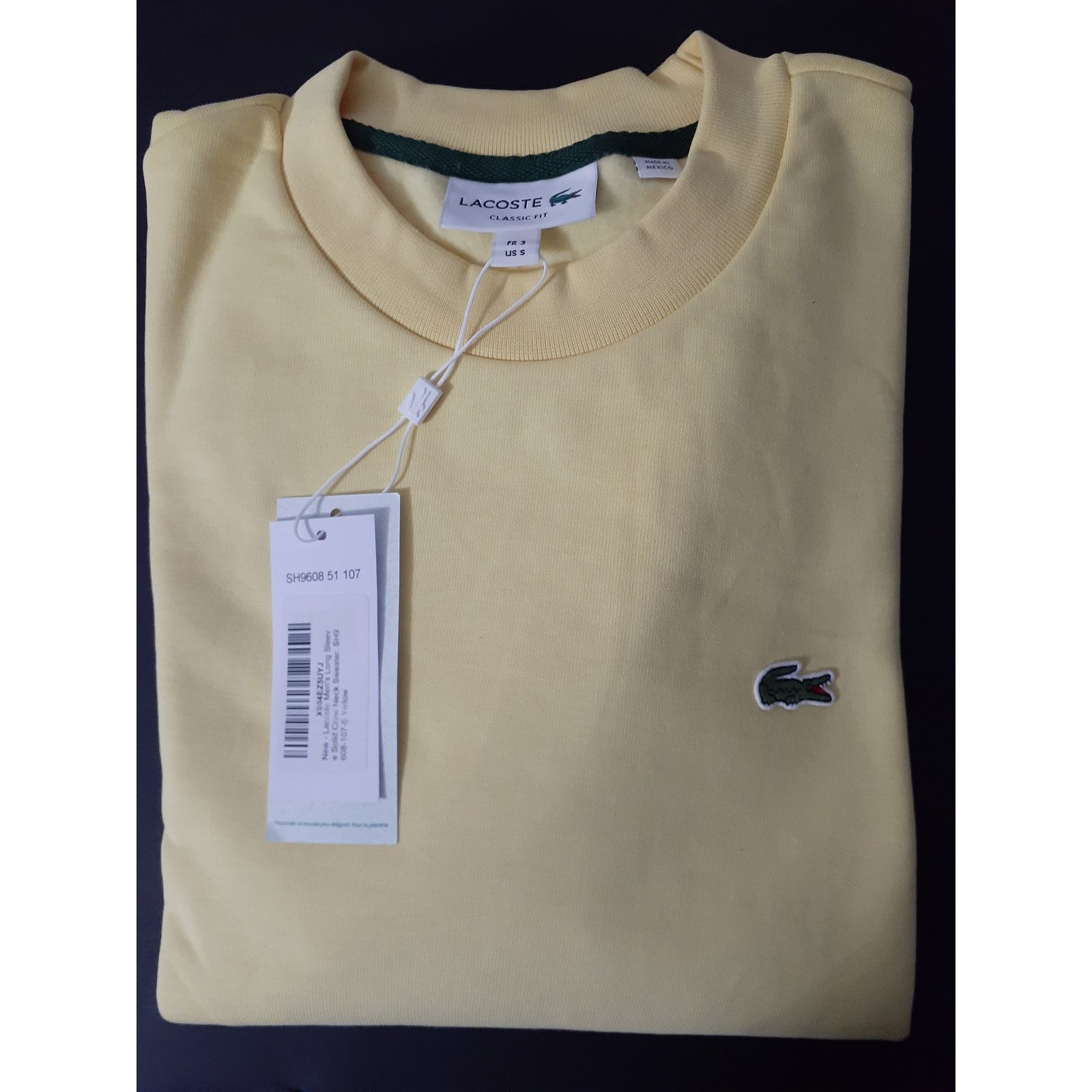 Lacoste Lacoste Men's Long Sleeve Solid Crew Neck Sweater Yellow S Size US S / EU 44-46 / 1 - 2 Thumbnail