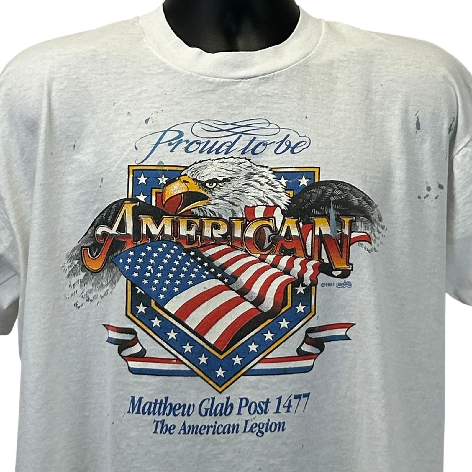 Vintage Vintage American Legion Matthew Glab Post 1477 T Shirt XL Size US XL / EU 56 / 4 - 1 Thumbnail