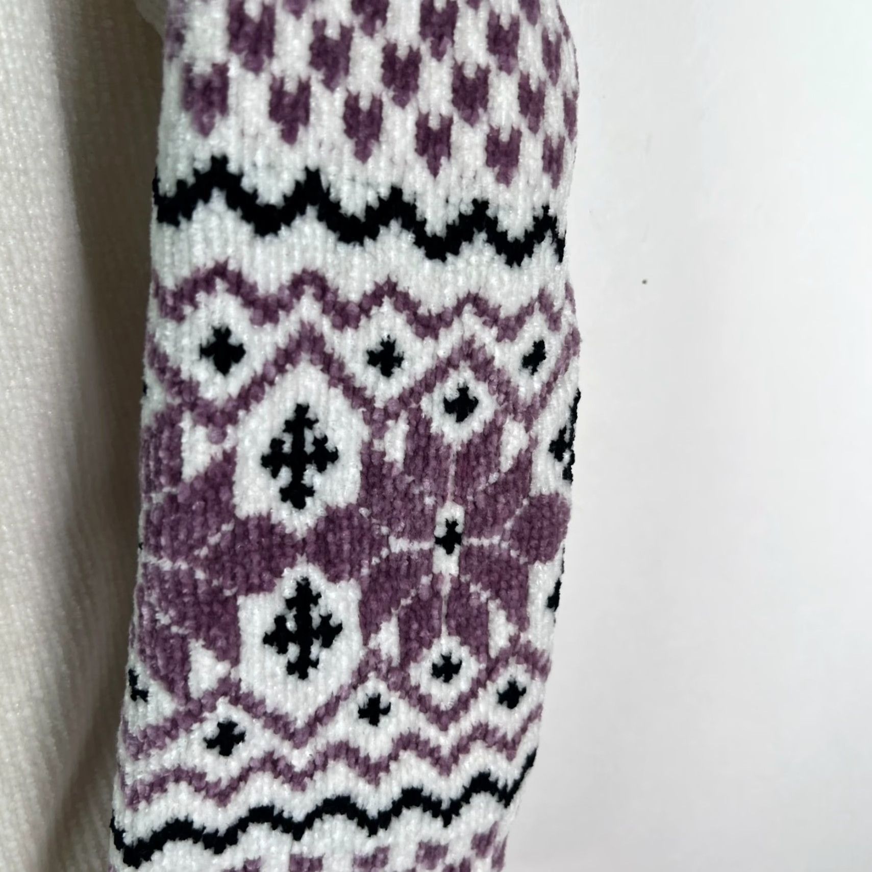 Christian Siriano Christian Seriano Sweater Womens M size White/Purple Bohemian Oversized Knit Pullover Size M / US 6-8 / IT 42-44 - 2 Thumbnail