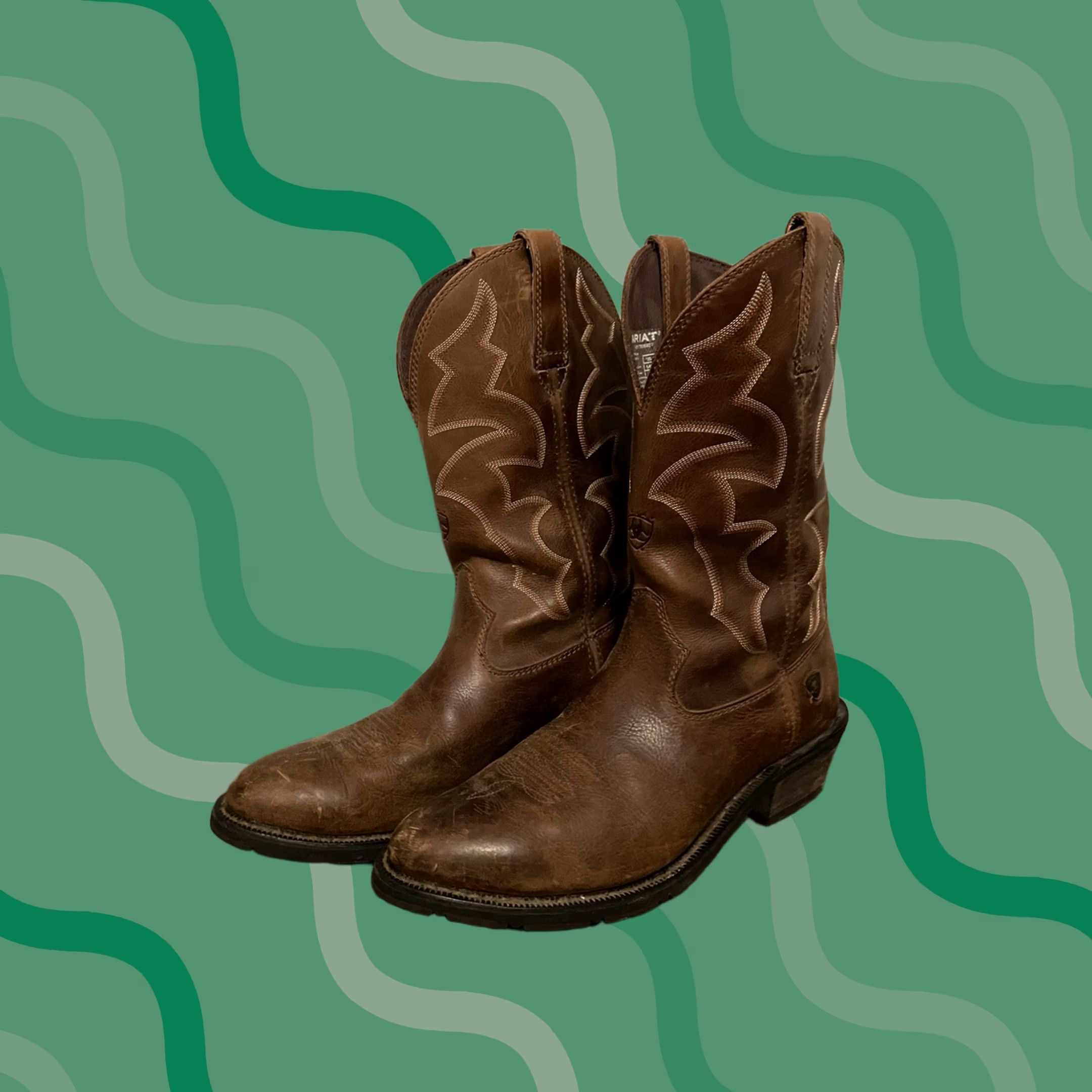 Ariat ARIAT HERITAGE Western Boot Size 11.5D Men Leather Brown Cowboy Style Footwear Shoes US 11.5 / EU 45 Size US 11 / EU 44 - 1 Thumbnail