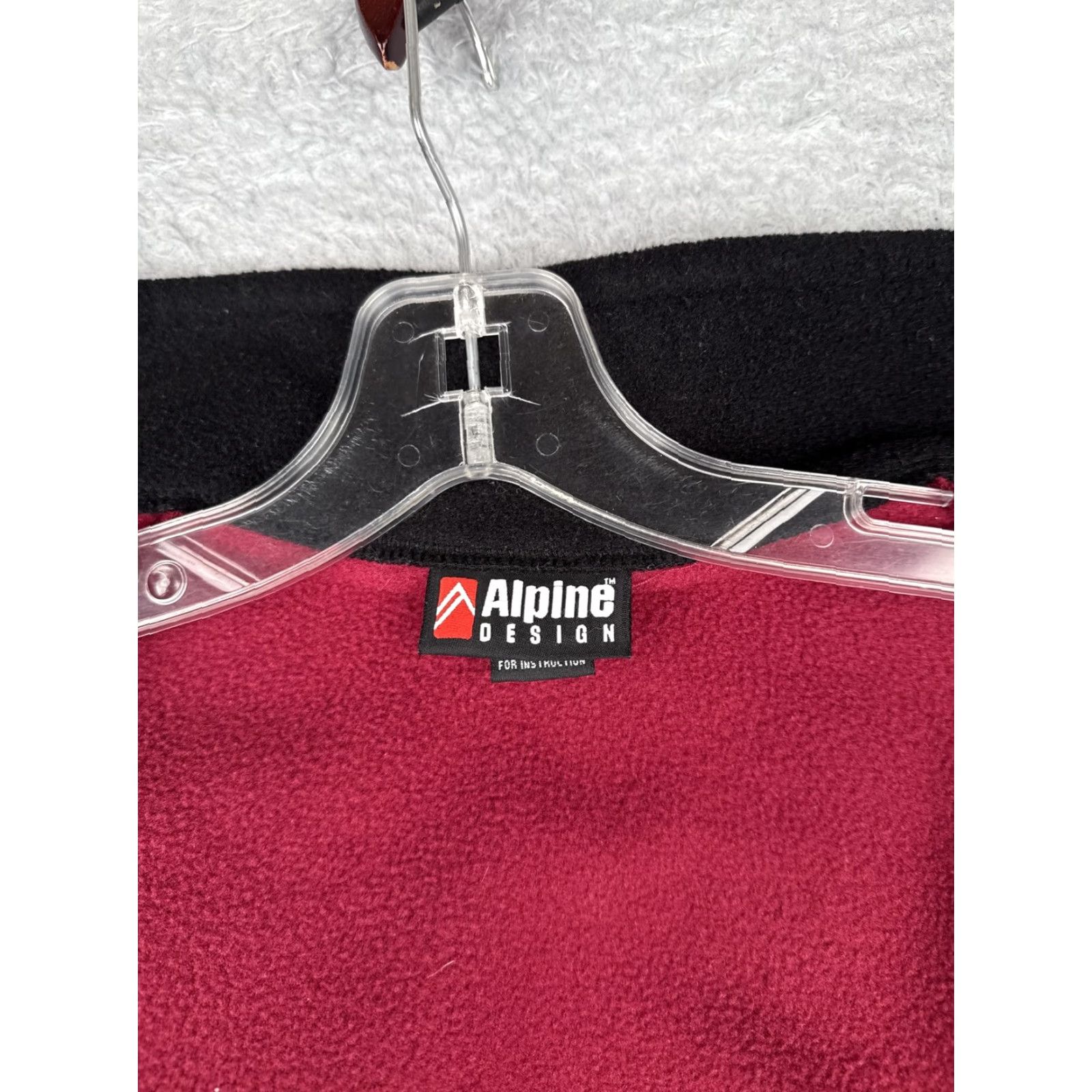 Vintage Alpine Design Vest Women L Red Black Fleece Full Zip Outdoor Hiking Polartec Size L / US 10 / IT 46 - 3 Thumbnail