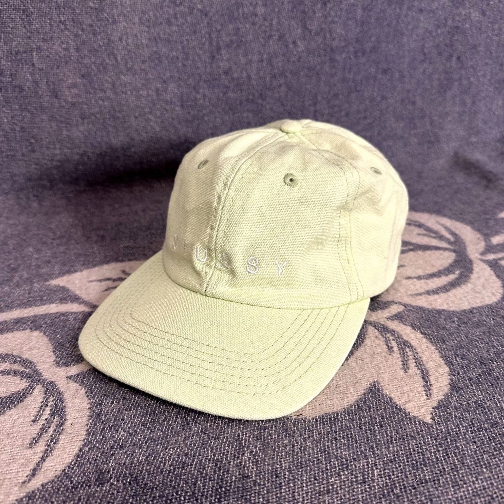 Spell Stussy Hat OSFA Unisex Baseball Cap Mint Lime Green Canvas Strap Back Adjustable 90s Hip Hop City Skateboarding Baseball Cap Mens Womens Size ONE SIZE - 3 Thumbnail