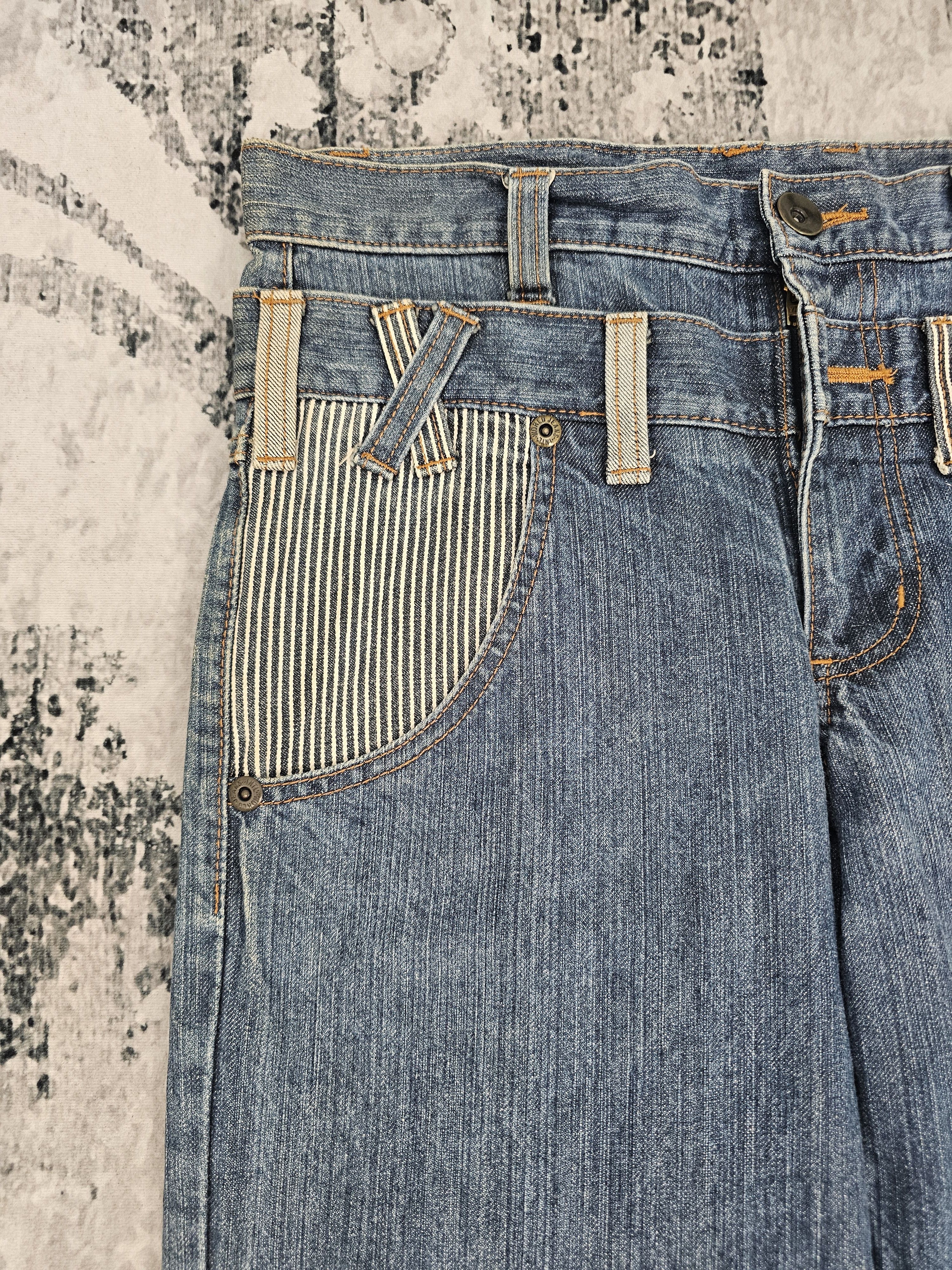 Japanese Brand JAPANESE BRAND Double Waist Punk Design Hickory Jeans JB0248 Size US 32 / EU 48 - 8 Thumbnail