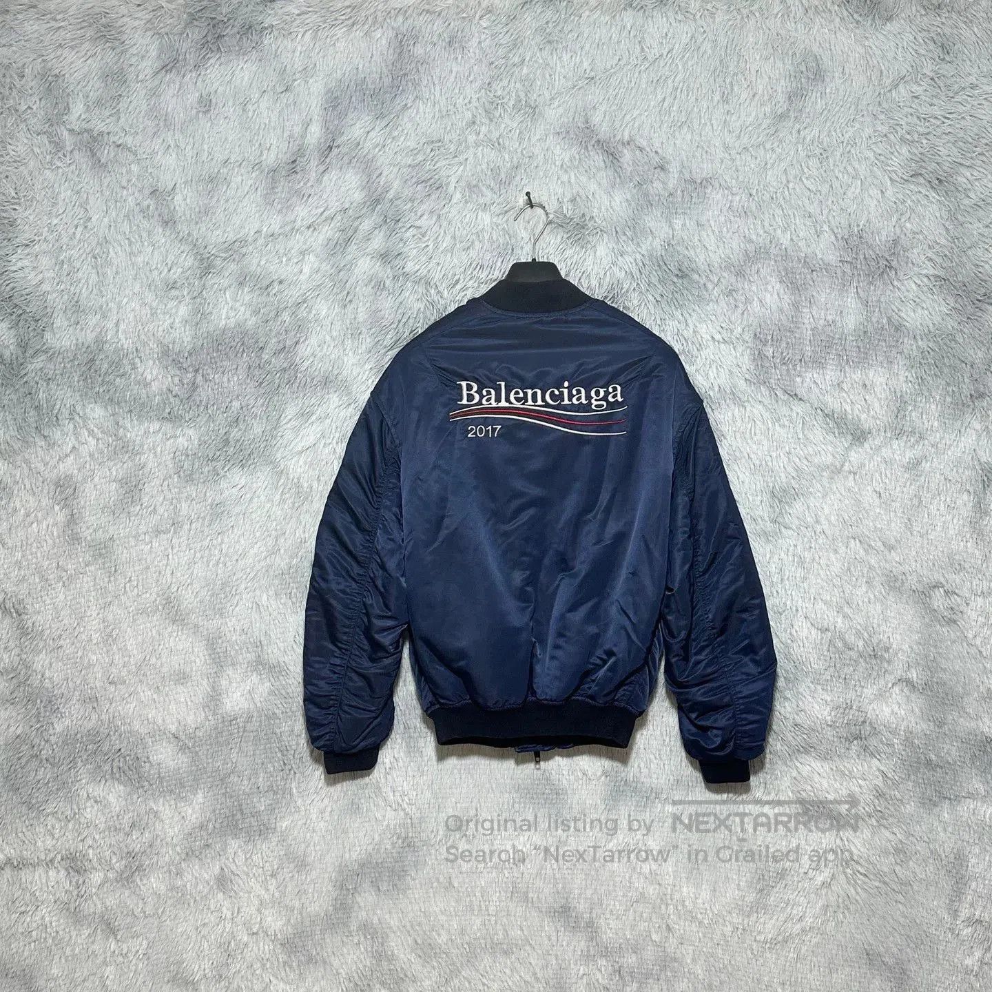 Balenciaga balenciaga embroidered bomber jacket in deep blue. Size US L / EU 52-54 / 3 - 2 Thumbnail