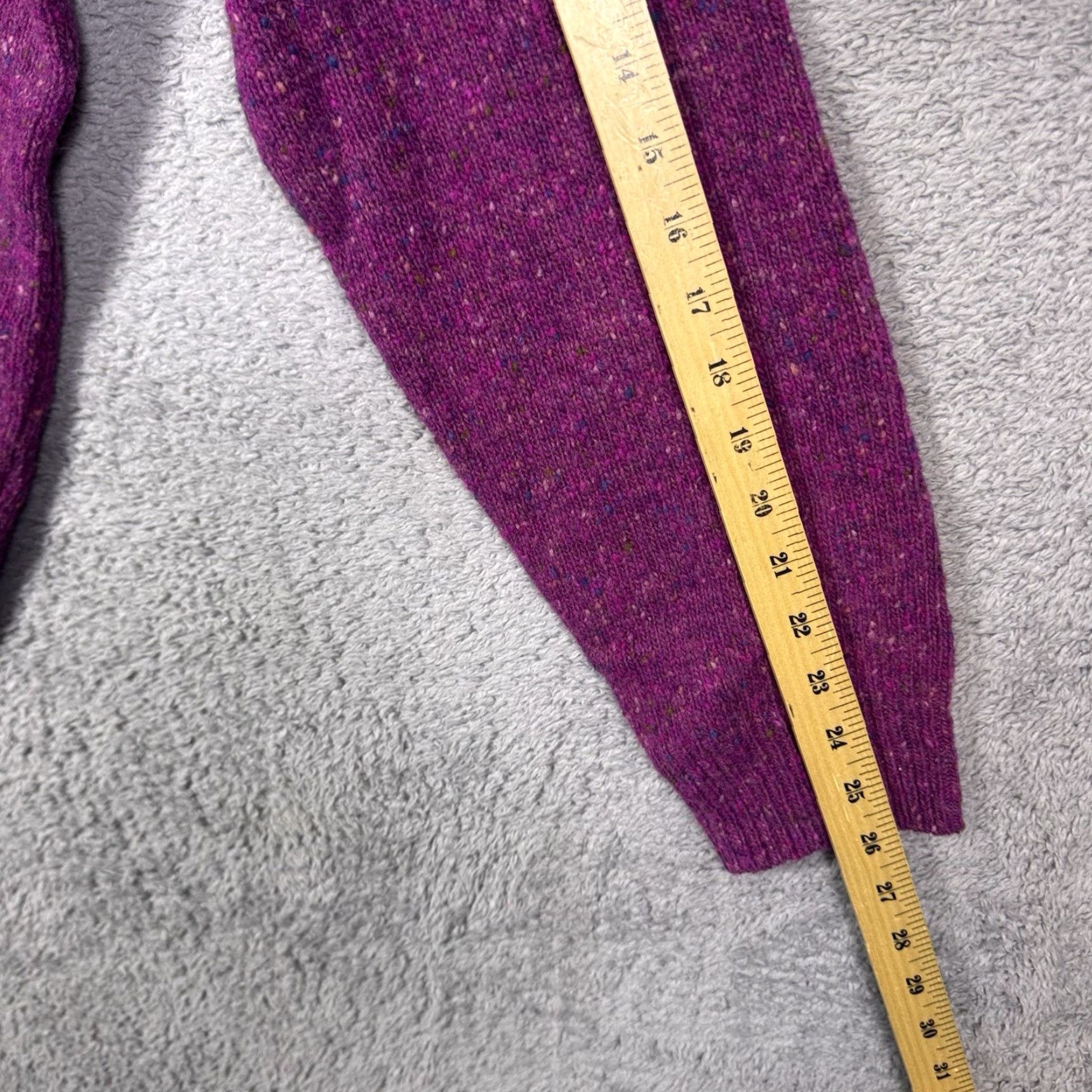 J.Crew VINTAGE J. Crew Irish Donegal Sweater Mens XL 100% Wool Magenta Speckle Crewneck Size US XL / EU 56 / 4 - 7 Thumbnail