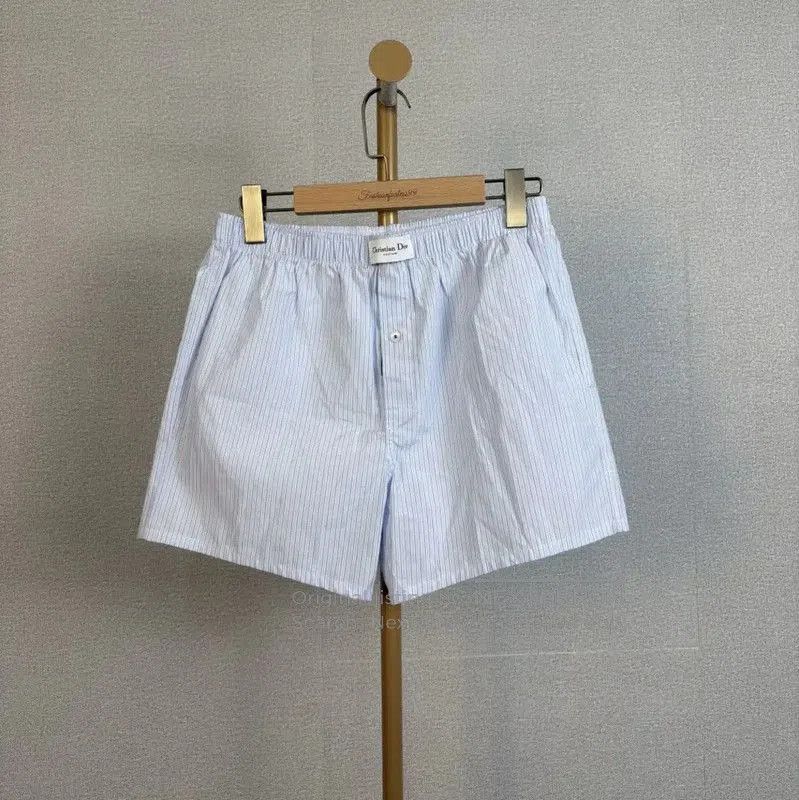 Dior Dior Summer Light Blue Cotton Striped Shorts . Size 31" - 1 Thumbnail