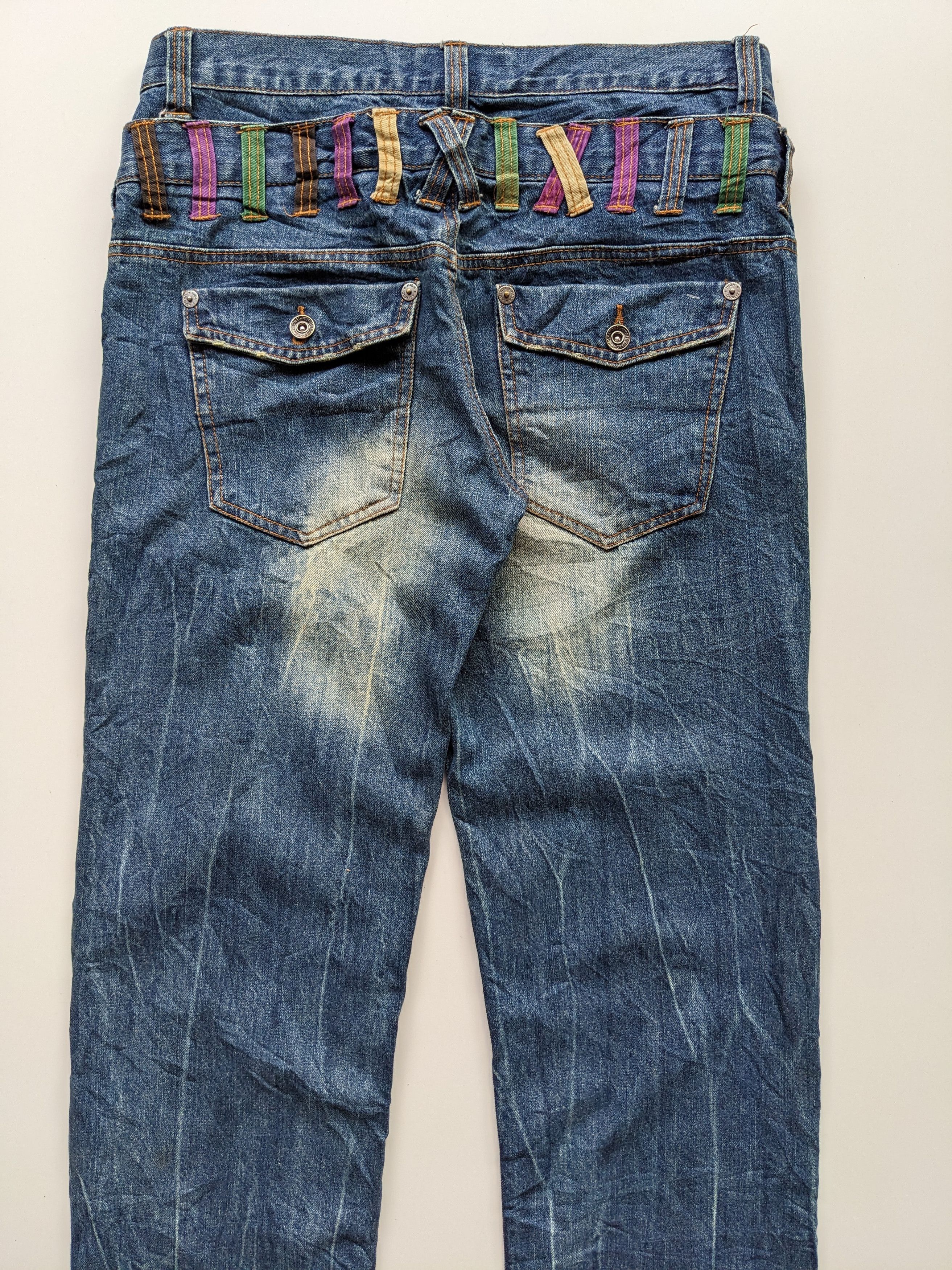 14th Addiction × Japanese Brand × Le Grande Bleu (L.G.B.) Nylaus Explosion double waist clawmark jeans Size US 33 - 6 Thumbnail