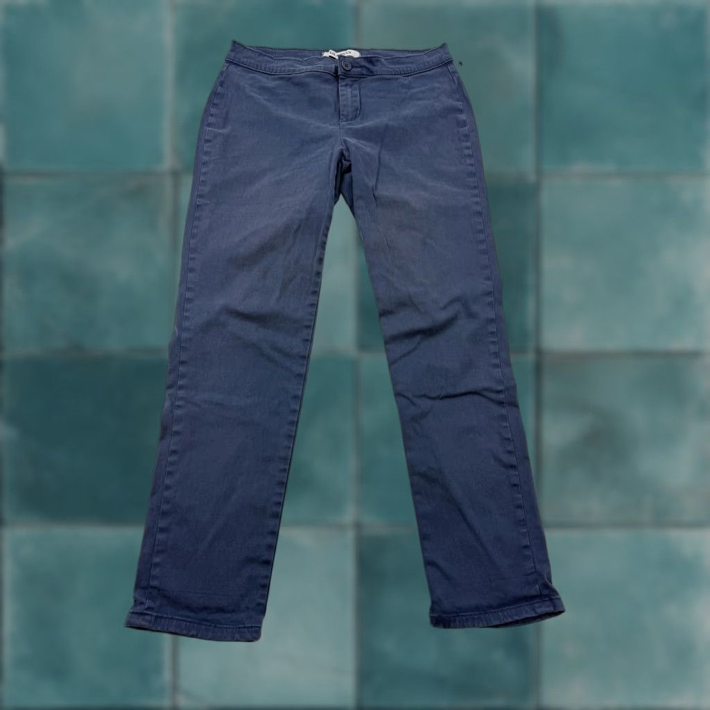 Vintage Lila Ryan Pants Womens 2P Chino Twill Straight Leg Blue Casual Petite Regular Front Zip Button Pockets Size 26" / US 2 / IT 38 - 1 Thumbnail