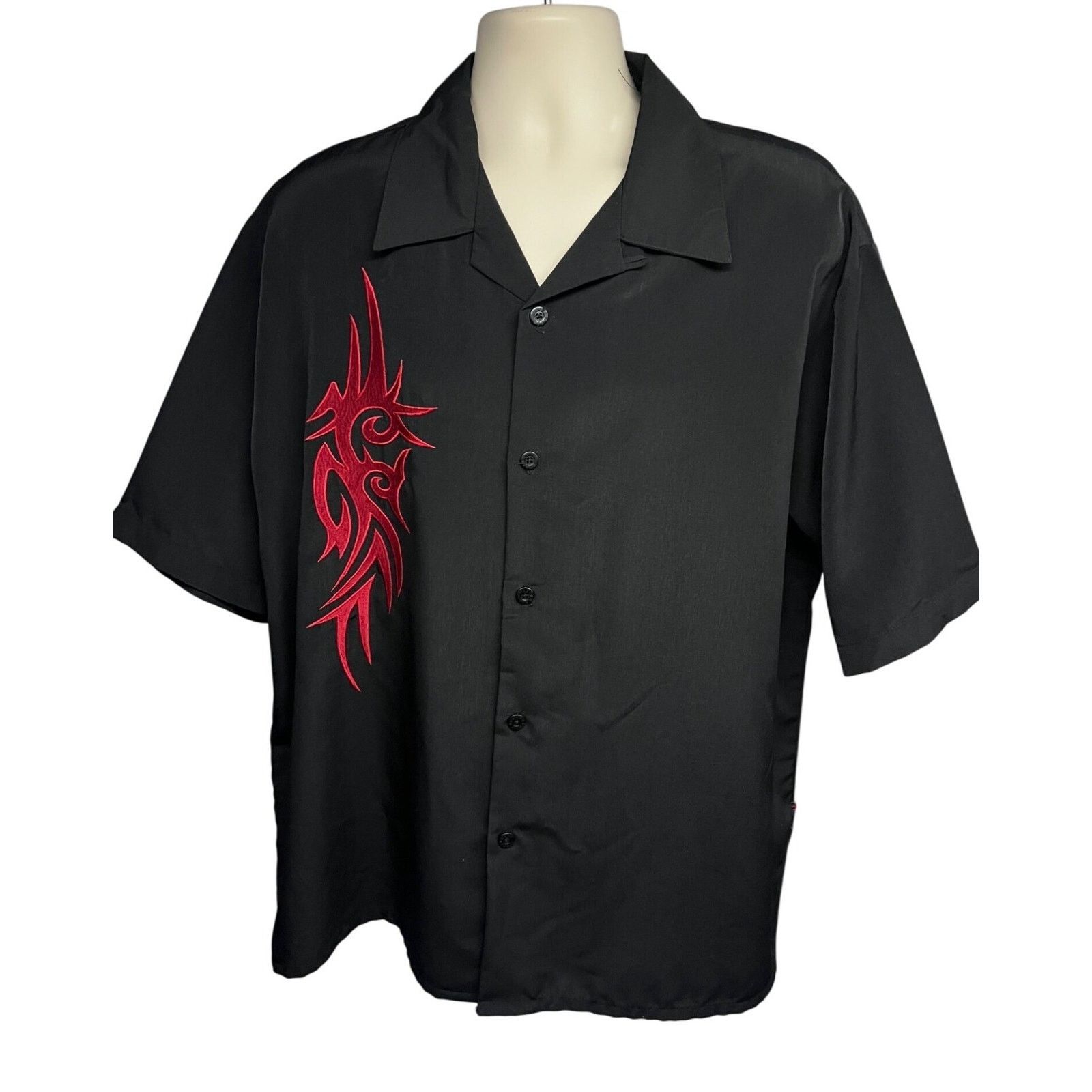 Dragonfly Dragonfly Mens Black Vintage Rockabilly Button Up Shirt XL Size US XL / EU 56 / 4 - 1 Thumbnail