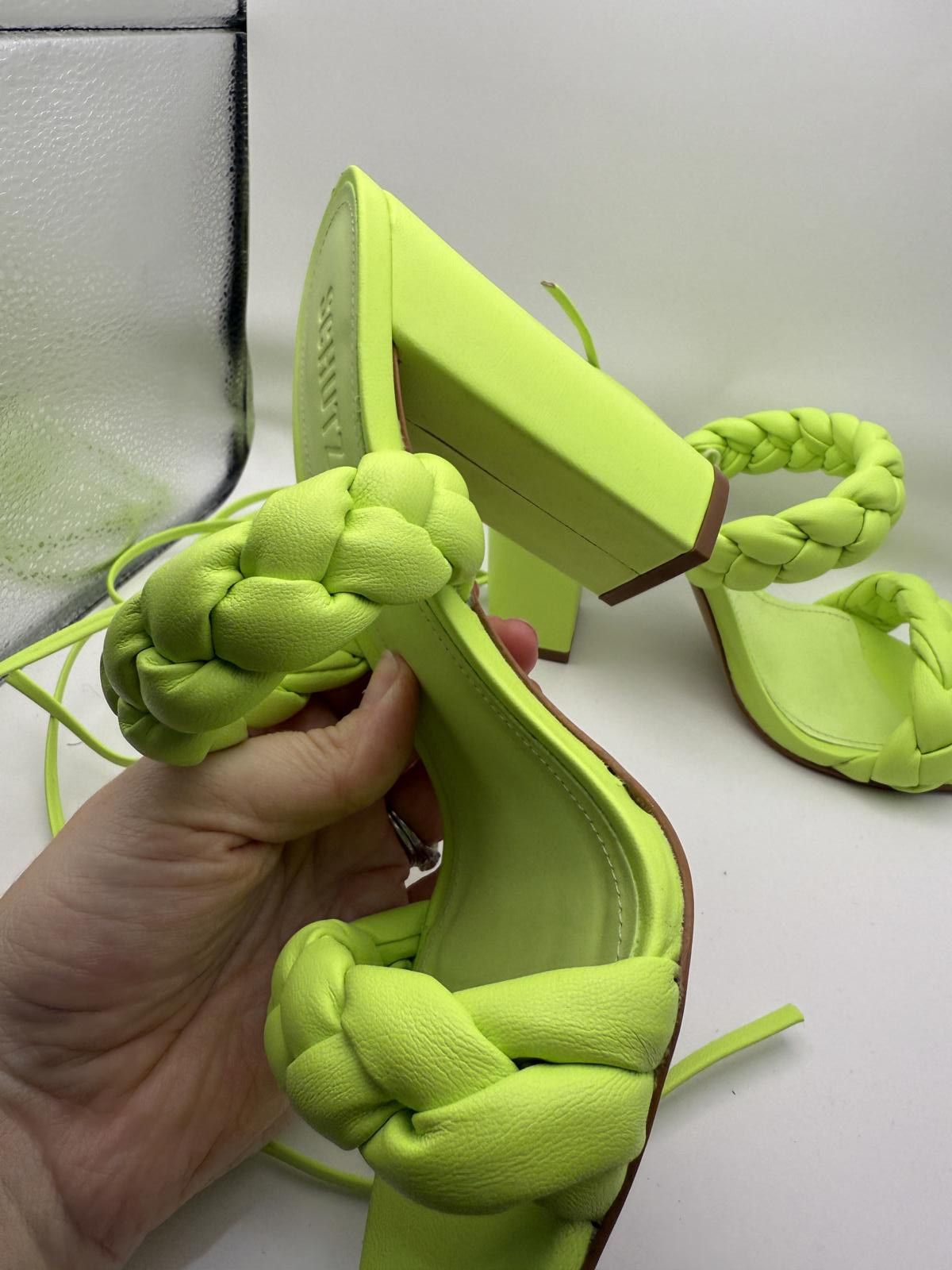 Other Schutz Neon Green Braided Strap High Heel Sandals Size 8 Size US 8 / IT 38 - 6 Thumbnail