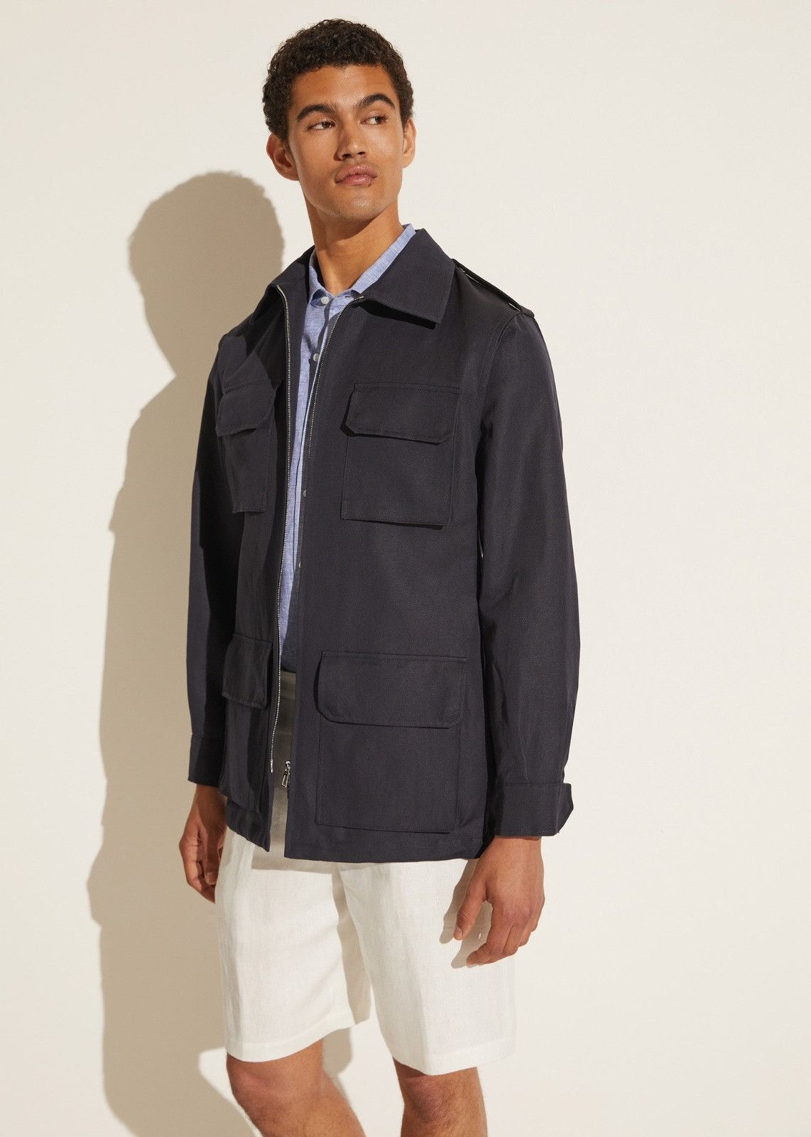 Loro Piana o1srvl11e0924 Nauro Jacket in Navy Blue Size US L / EU 52-54 / 3 - 1 Thumbnail
