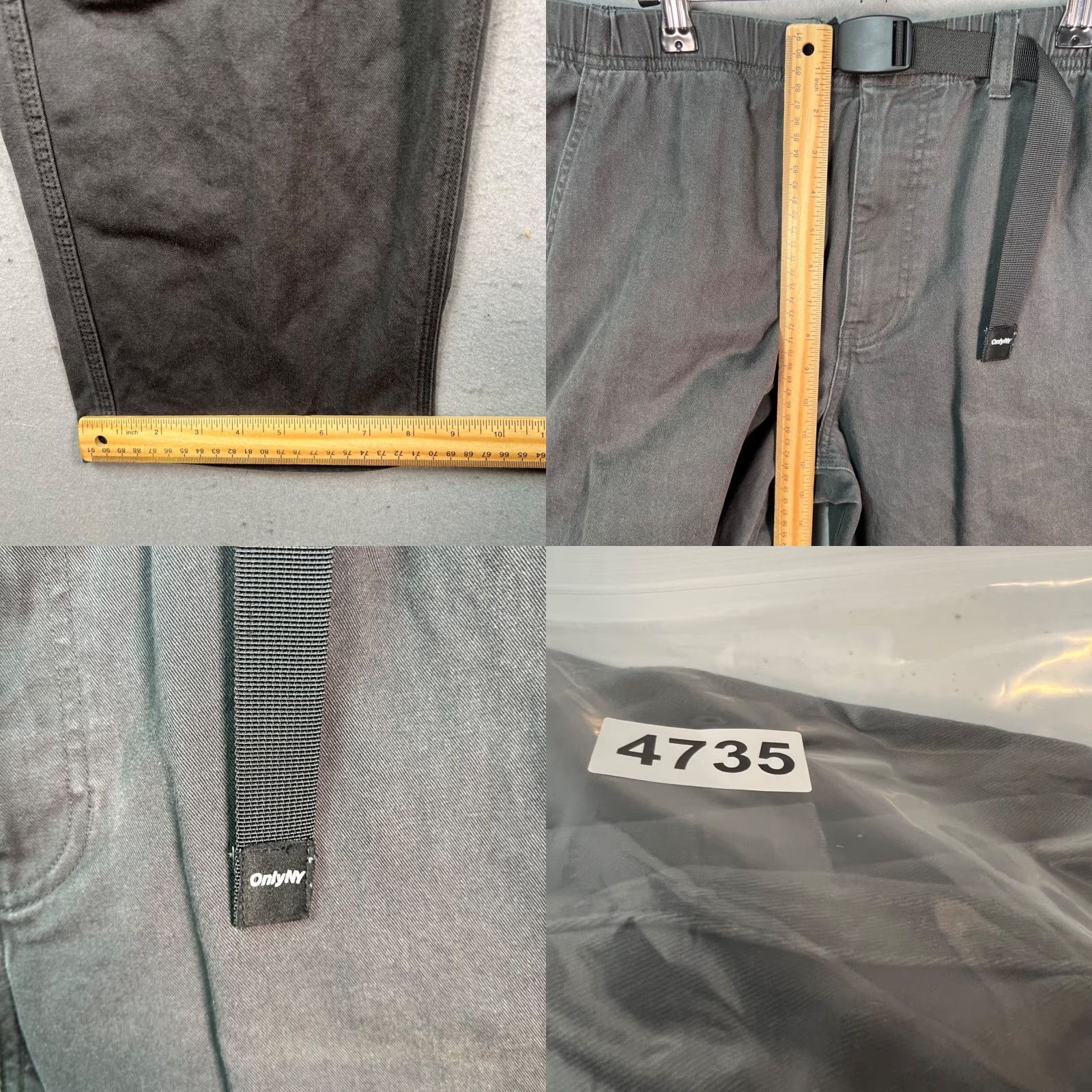 Only NY OnlyNY Mens Size Medium Dark Gray Cotton Casual Pants Elastic Waist Size US 31 - 8 Thumbnail