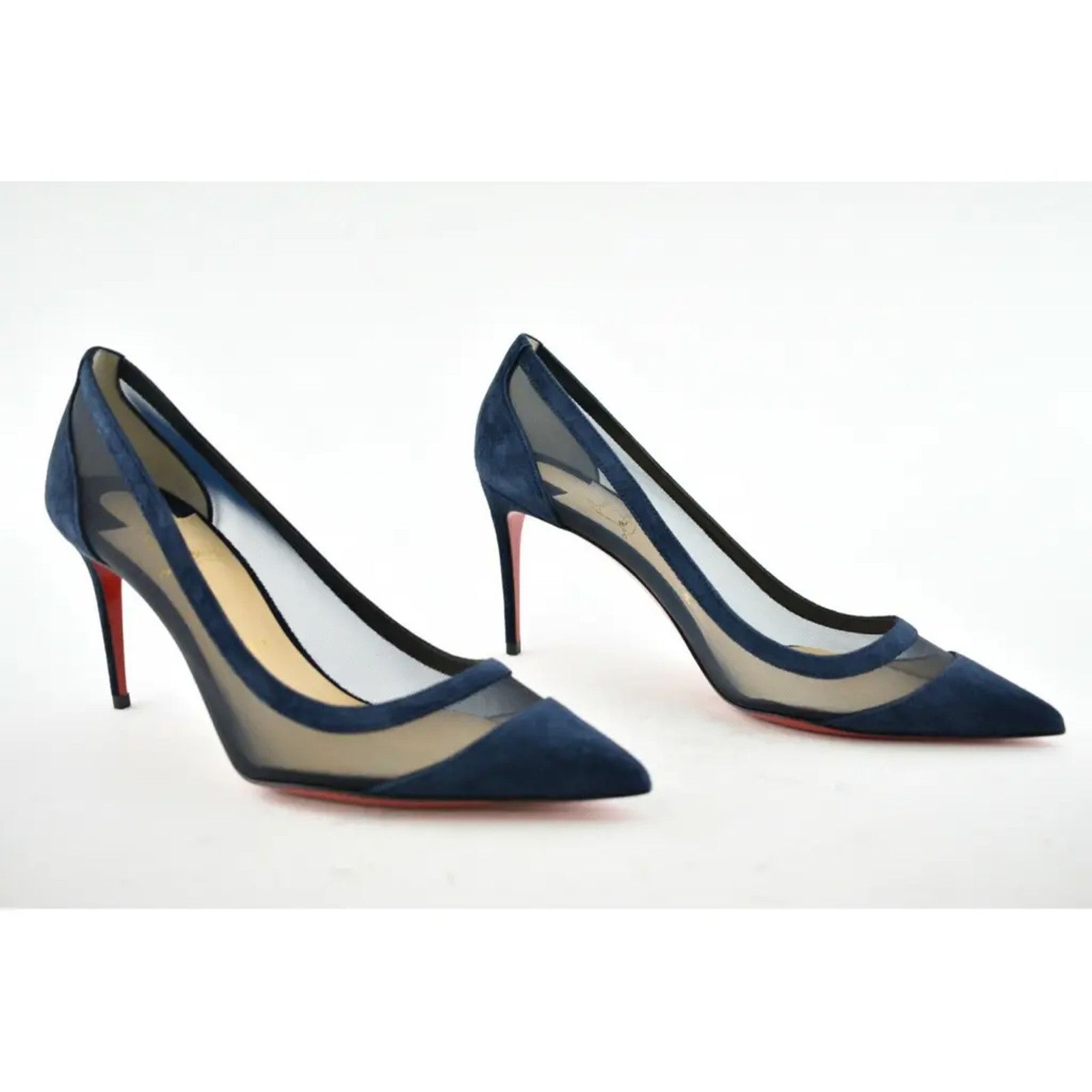 Christian Louboutin Christian Louboutin Galativi 85 Marine Blue Suede Mesh Size US 6 / IT 36 - 4 Thumbnail