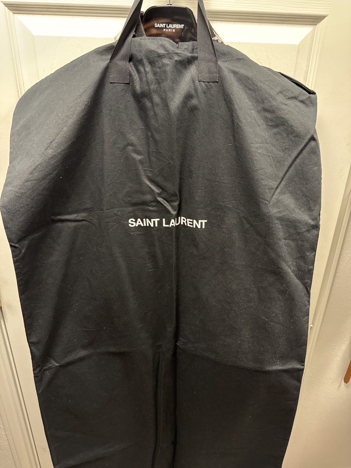 Saint Laurent Paris Saint Laurent Navy Wool Tweed Leather Stars Varsity Jacket Size US M / EU 48-50 / 2 - 2 Thumbnail