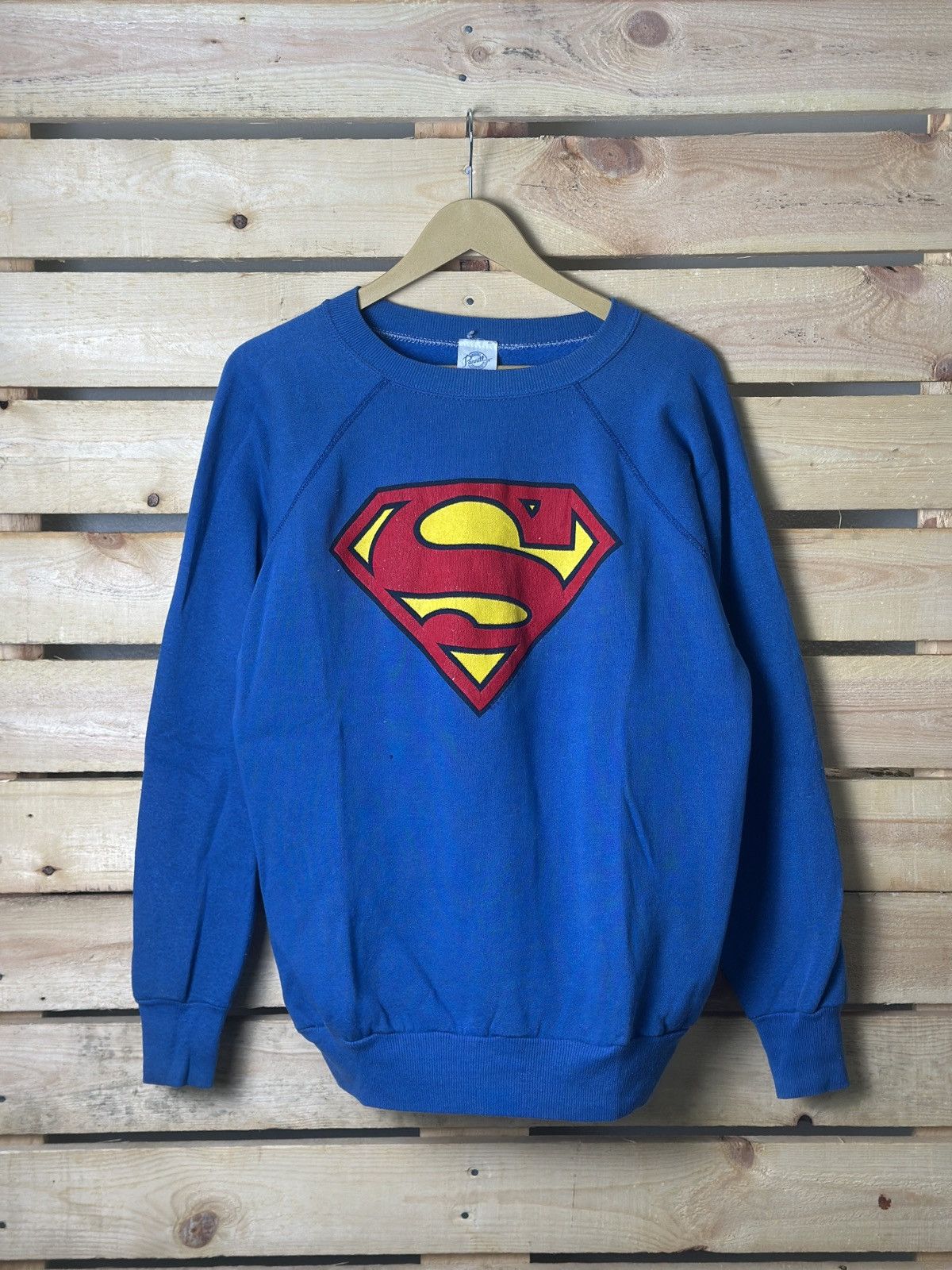 DC Comics × Vintage Vintage 80s Superman Big Logo Sweatshirt Size US L / EU 52-54 / 3 - 1 Thumbnail