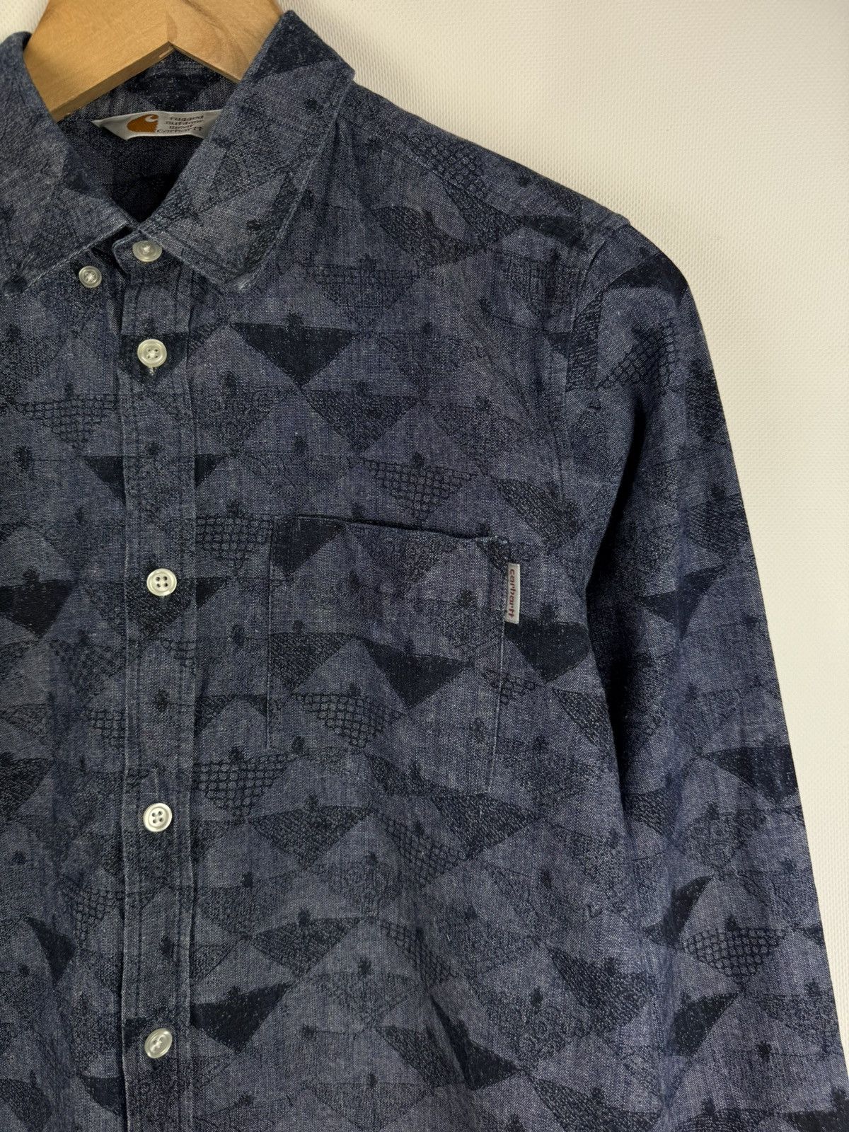 Carhartt Carhartt L/S Crandall Men’s Patterned Denim Button Up Shirt Size US M / EU 48-50 / 2 - 9 Thumbnail