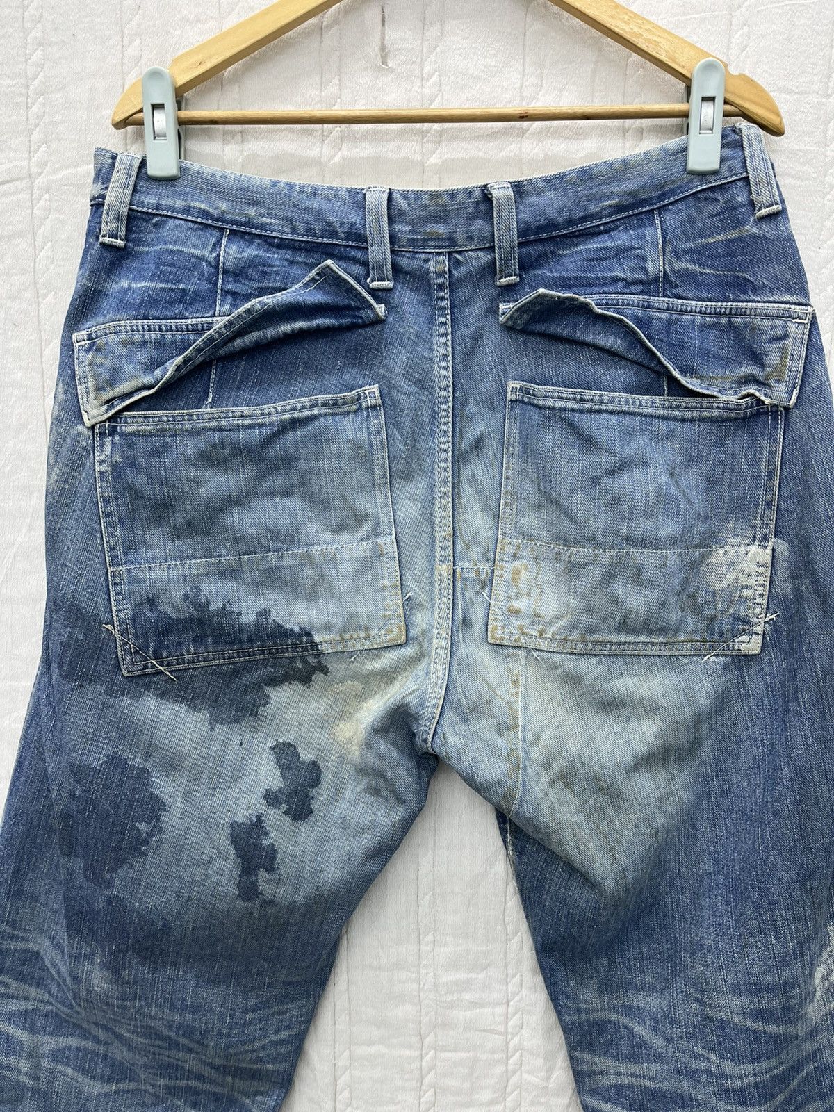 MasterPiece × Vintage ARCHIVE💥MASTERPIECE RECONSTRUCTED DOUBLE KNEE DENIM Size US 35 - 8 Thumbnail