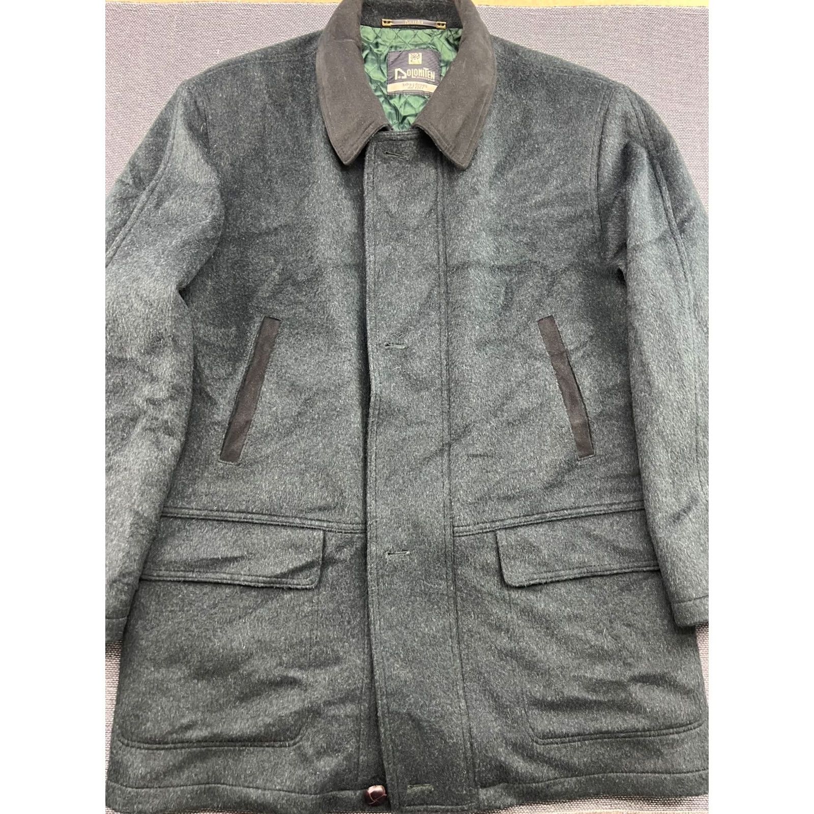 Vintage Dolomiten Sportswear Coat Mens Trench Coat Wool Lined Loden Green 52 Regular Wool Mohair Size US L / EU 52-54 / 3 - 2 Thumbnail