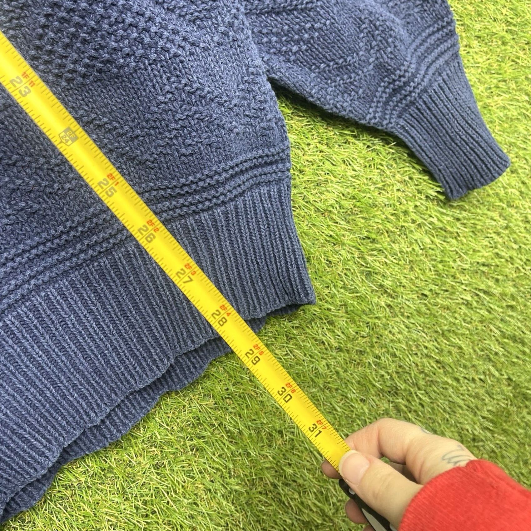Abercrombie & Fitch Abercrombie & Fitch Sweater Mens Large Blue Cable Knit Pullover Crewneck Classic Size US L / EU 52-54 / 3 - 5 Thumbnail