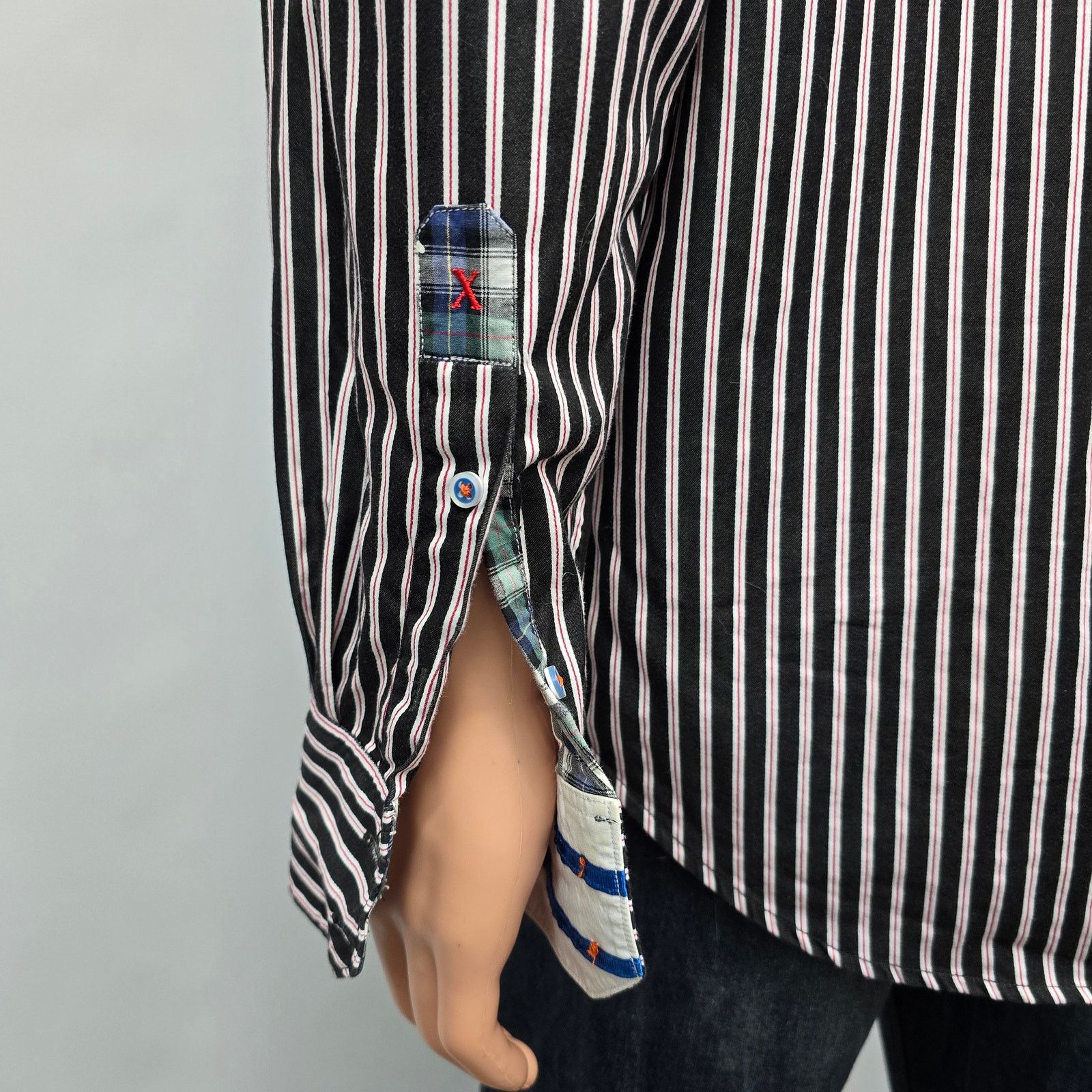 Robert Graham Robert Graham X Anniversary Shirt Flip Cuffs Stripe Tailored Size US XL / EU 56 / 4 - 8 Thumbnail