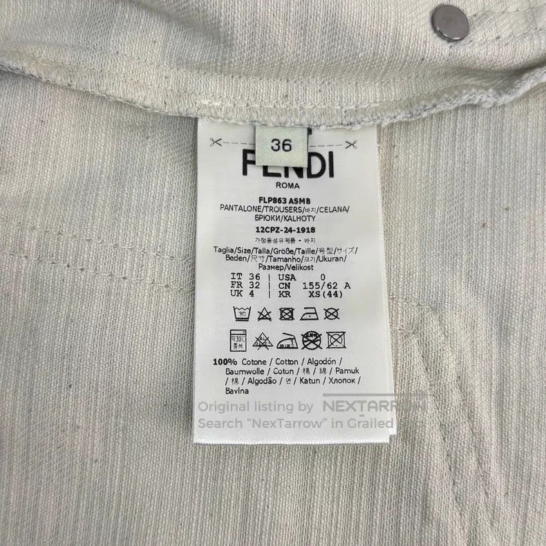 Fendi Fendi Gray Blue Double F Logo Jeans Size 24" / US 00 / IT 34 - 6 Thumbnail