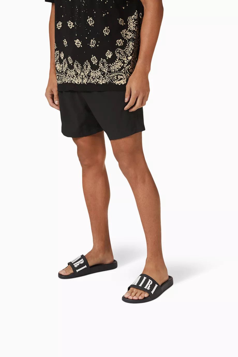 Amiri o1s1wg110325 Logo Pool Slides in Black Size US 9 / EU 42 - 2 Thumbnail