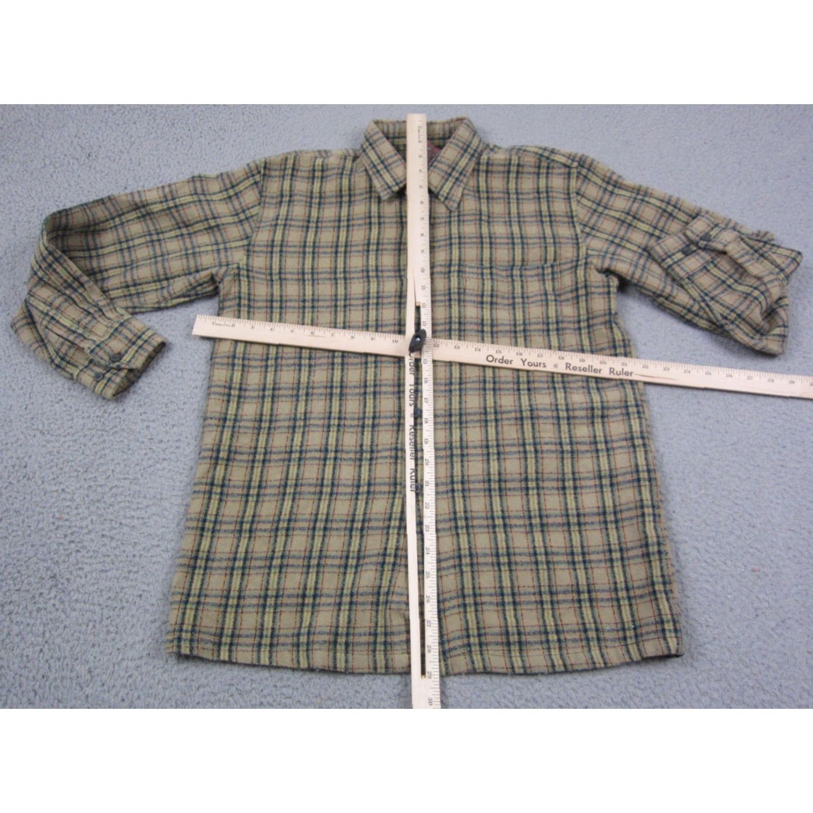Vintage Mack Shirt Button-Up Plaid Flannel Beige Brown 90s Vintage Adult Medium Mens Shirt Size US M / EU 48-50 / 2 - 7 Thumbnail