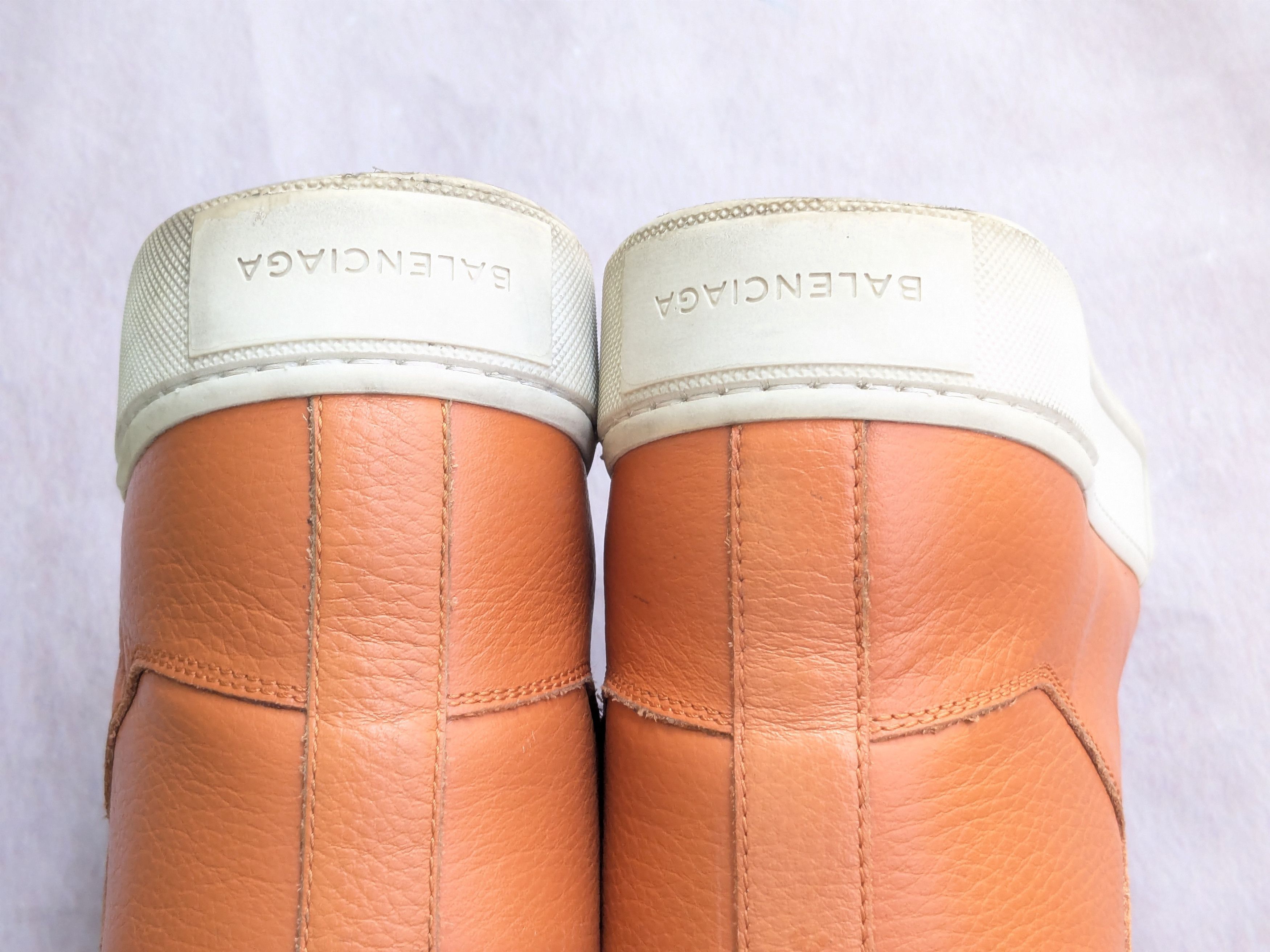 Balenciaga Balenciaga Arena Orange White High Tops Leather 9 Lace Up Size US 9 / EU 42 - 14 Thumbnail