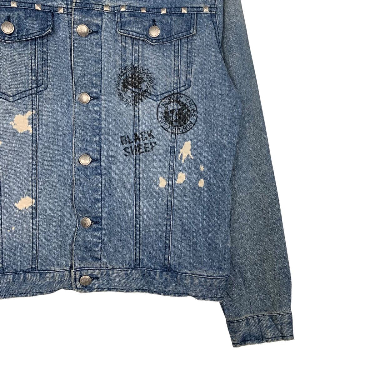 Black Sheep BLACK SHEEP Washed Blue Studded Denim Jacket #2734-C123 Size US S / EU 44-46 / 1 - 4 Thumbnail