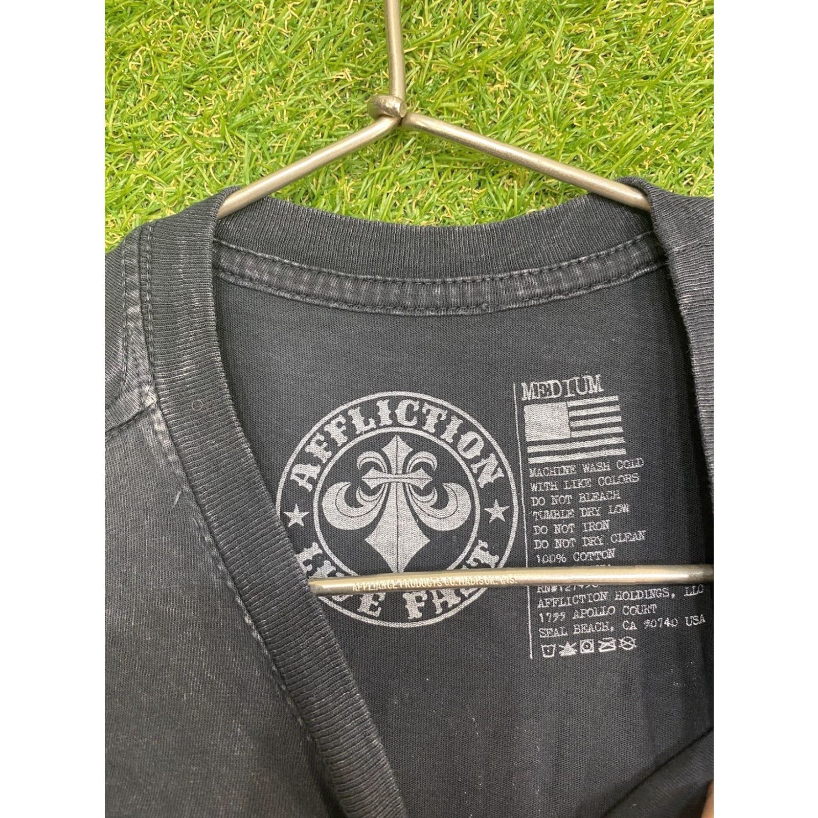 Affliction VINTAGE Affliction Men’s T-Shirt Crew Neck Graphic Print USA Flag 90s Style Short Sleeve Black Size US M / EU 48-50 / 2 - 3 Thumbnail