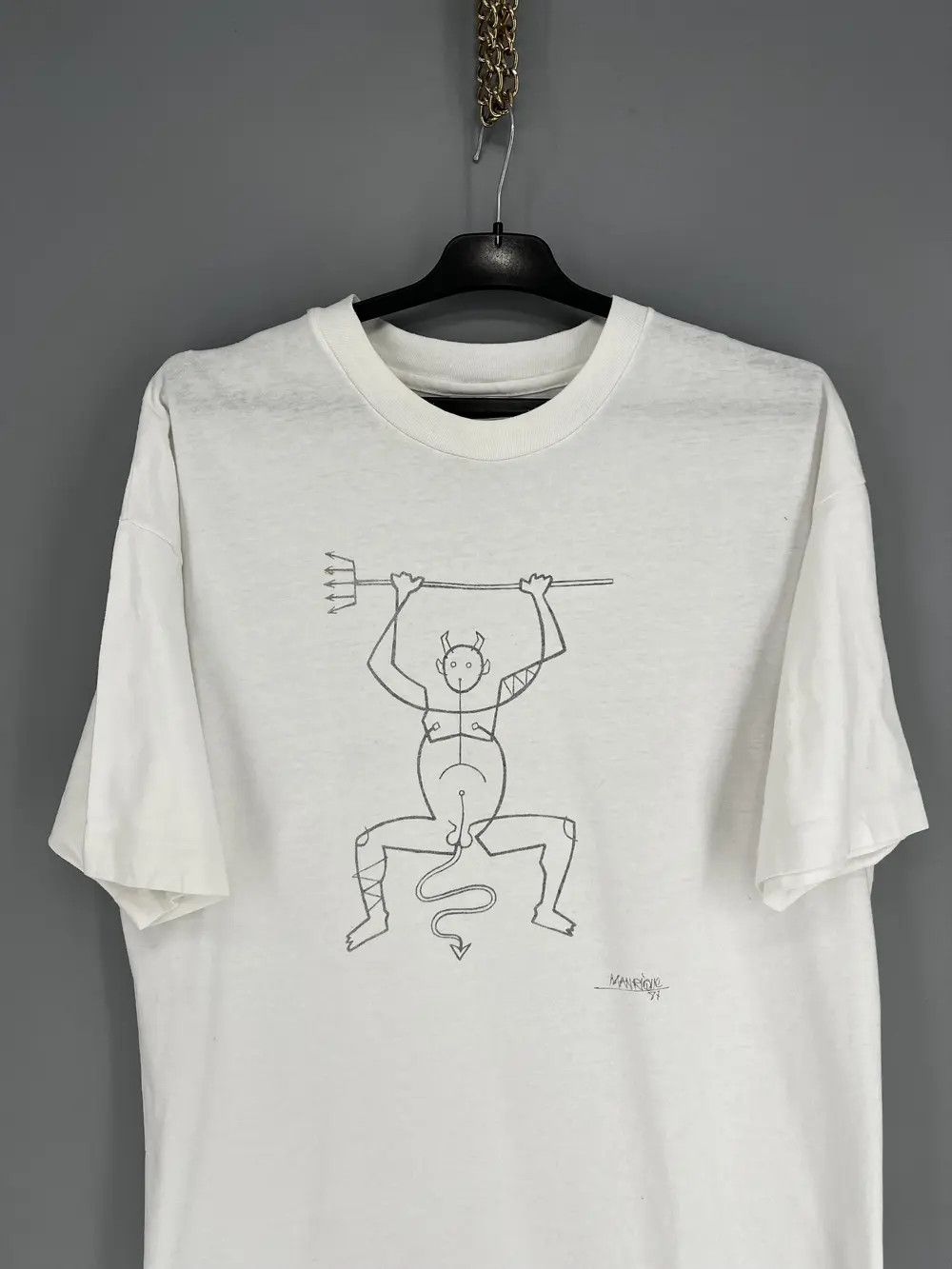 Vintage Cesar Manrique 87 El Diablo Art T-Shirt Size XL FOTM VTG 90s Size US XL / EU 56 / 4 - 6 Thumbnail