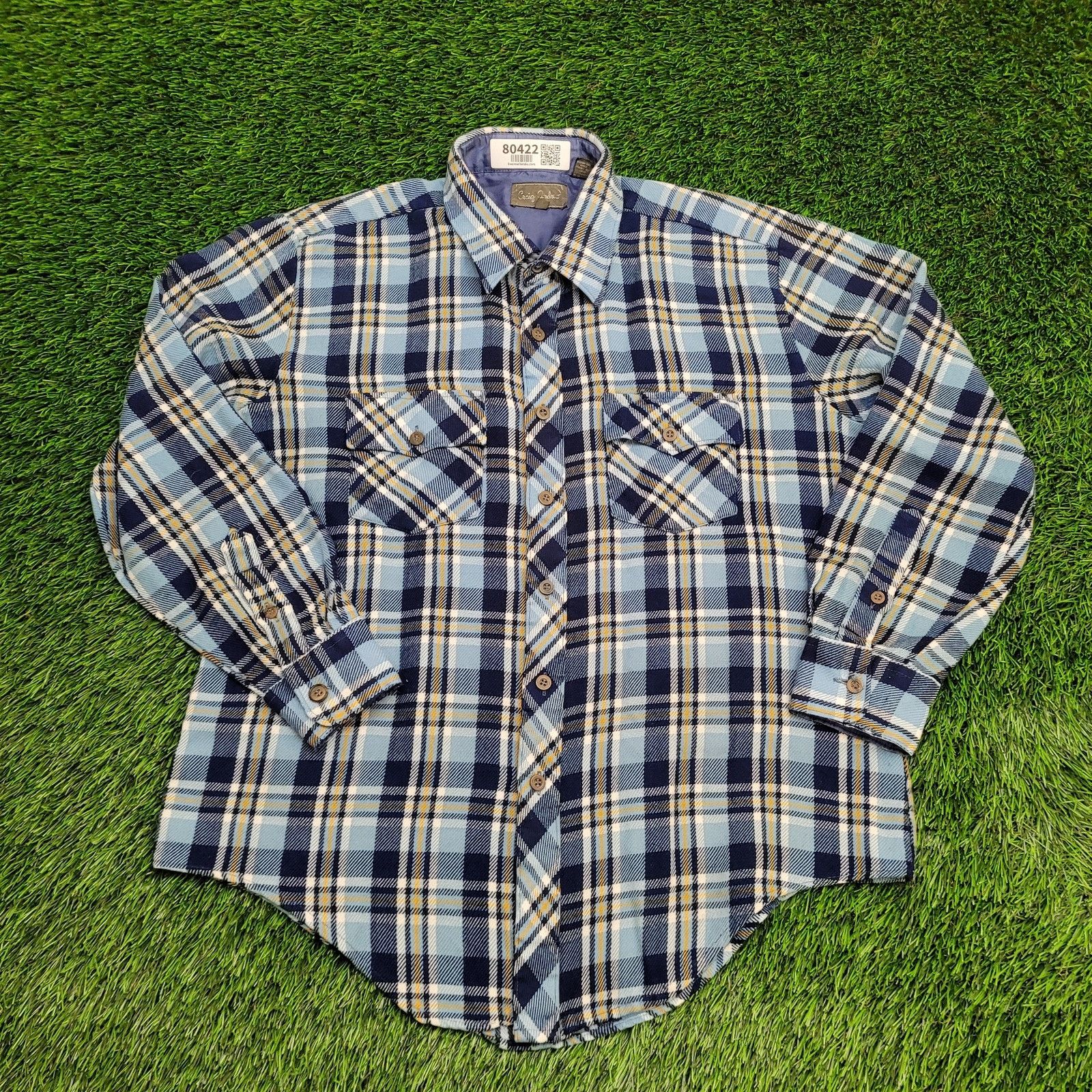 Other VTG Craig-Andrew Flannel Shirt XL Western Plaid Blue Yellow Size US XL / EU 56 / 4 - 1 Thumbnail