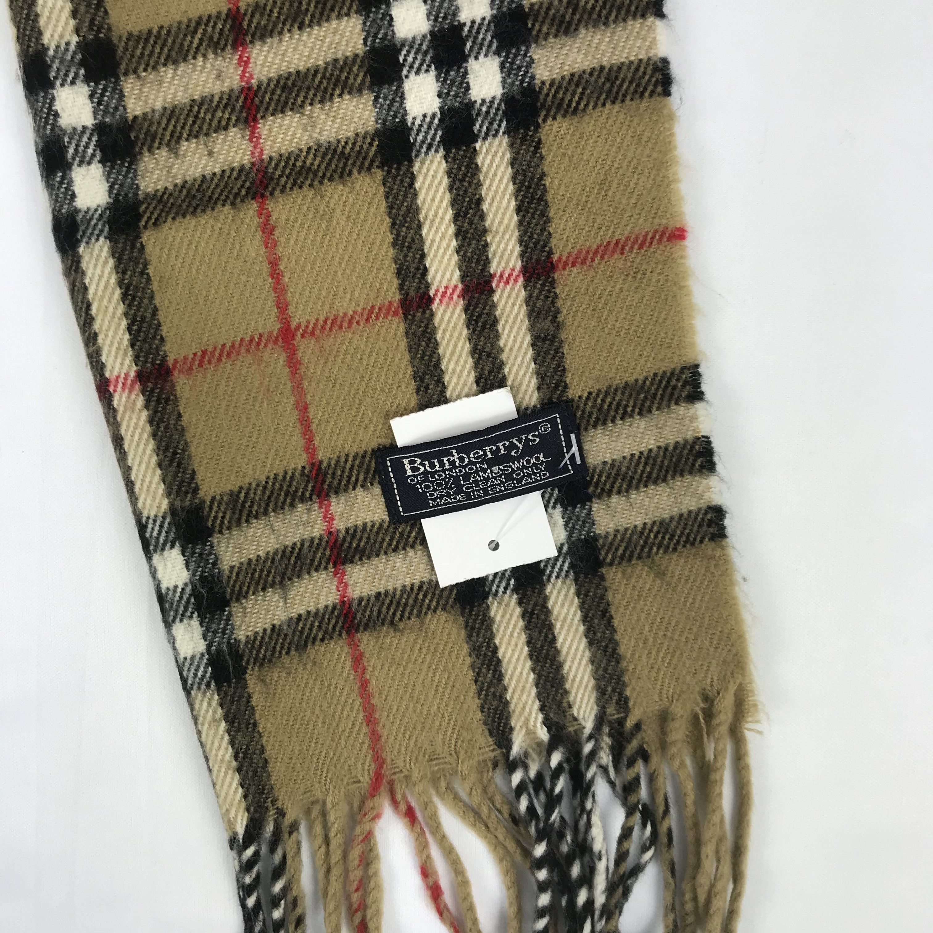 Vintage Burberry Scarf Wool Check Winter Scarves.