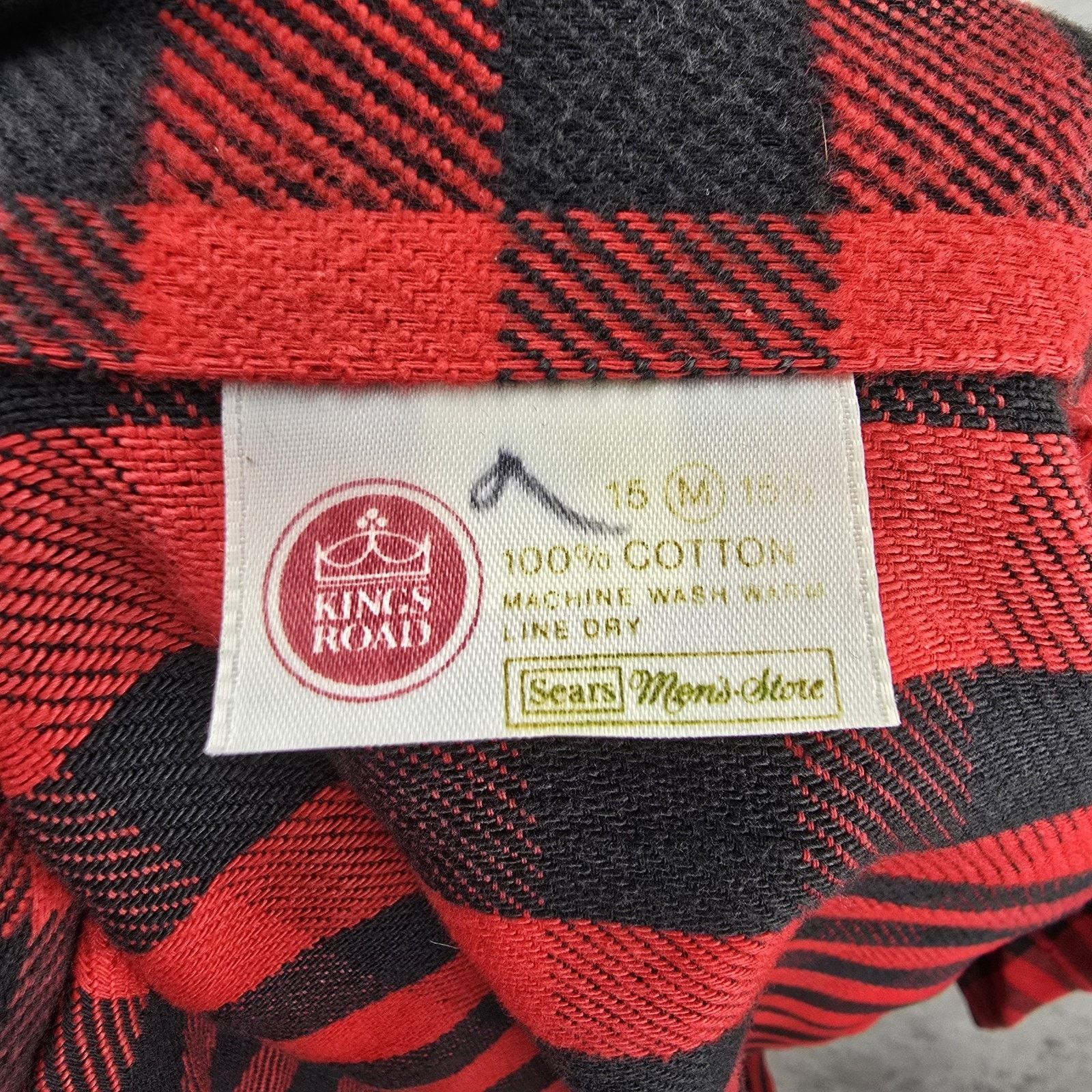 Sears Vintage 70s Kings Road Sears Plaid Flannel Mens Medium Red Size US M / EU 48-50 / 2 - 4 Thumbnail