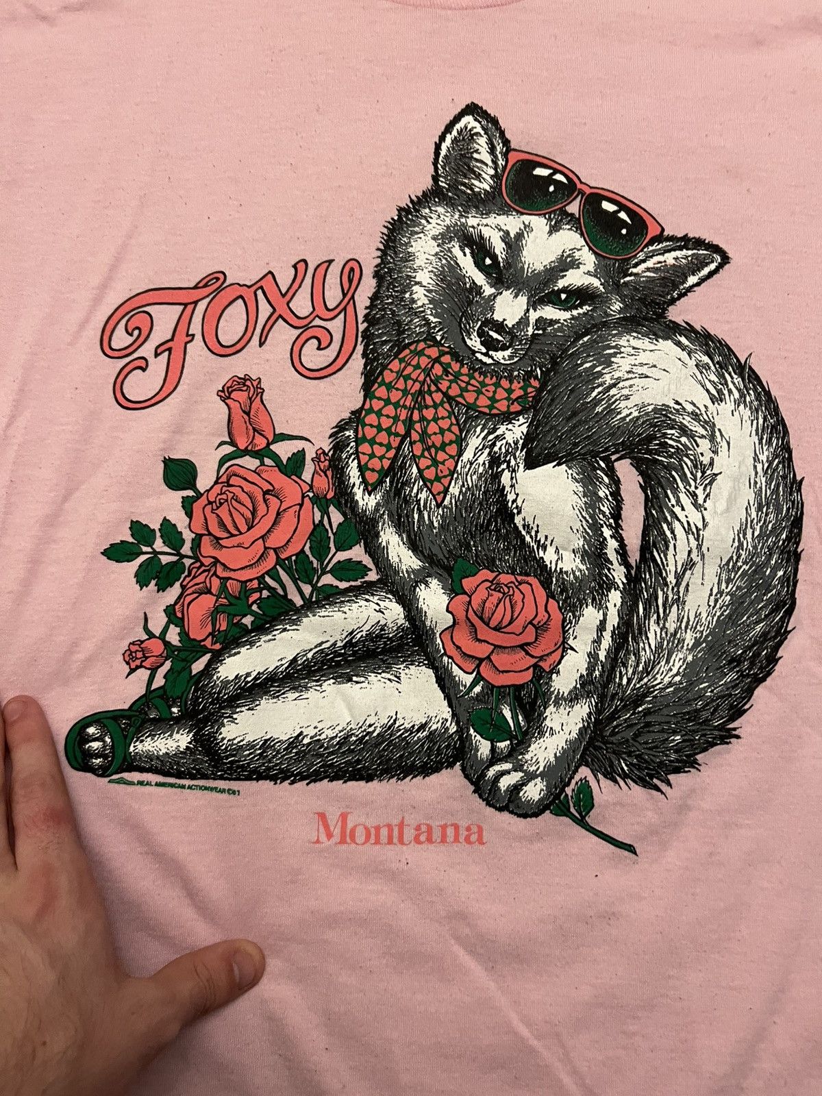 basketcase gallery Vintage Foxy Montana pink fox graphic tee Size US L / EU 52-54 / 3 - 2 Thumbnail