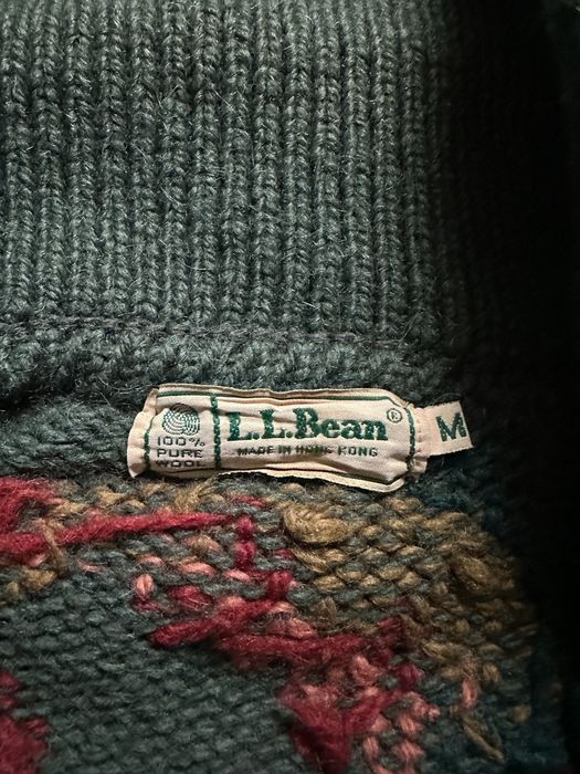 L.L. Bean Rare Vintage LL Bean Nature Animal Knit Sweater 100