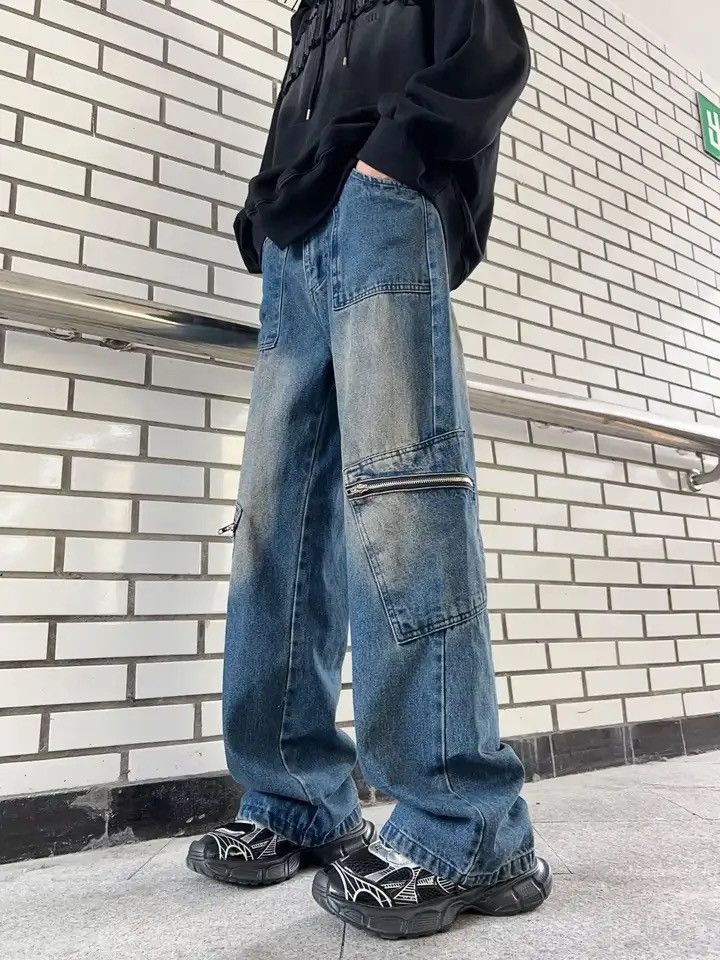Japanese Brand × Vintage Washed cargo pants jeans y2k Size US 32 / EU 48 - 1 Thumbnail