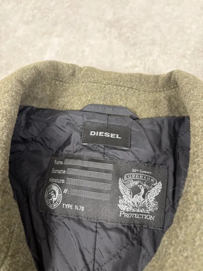 Diesel Diesel Khaki Green Caban Wool & Nylon Hybrid Bomber Jacket Size US M / EU 48-50 / 2 - 8 Thumbnail