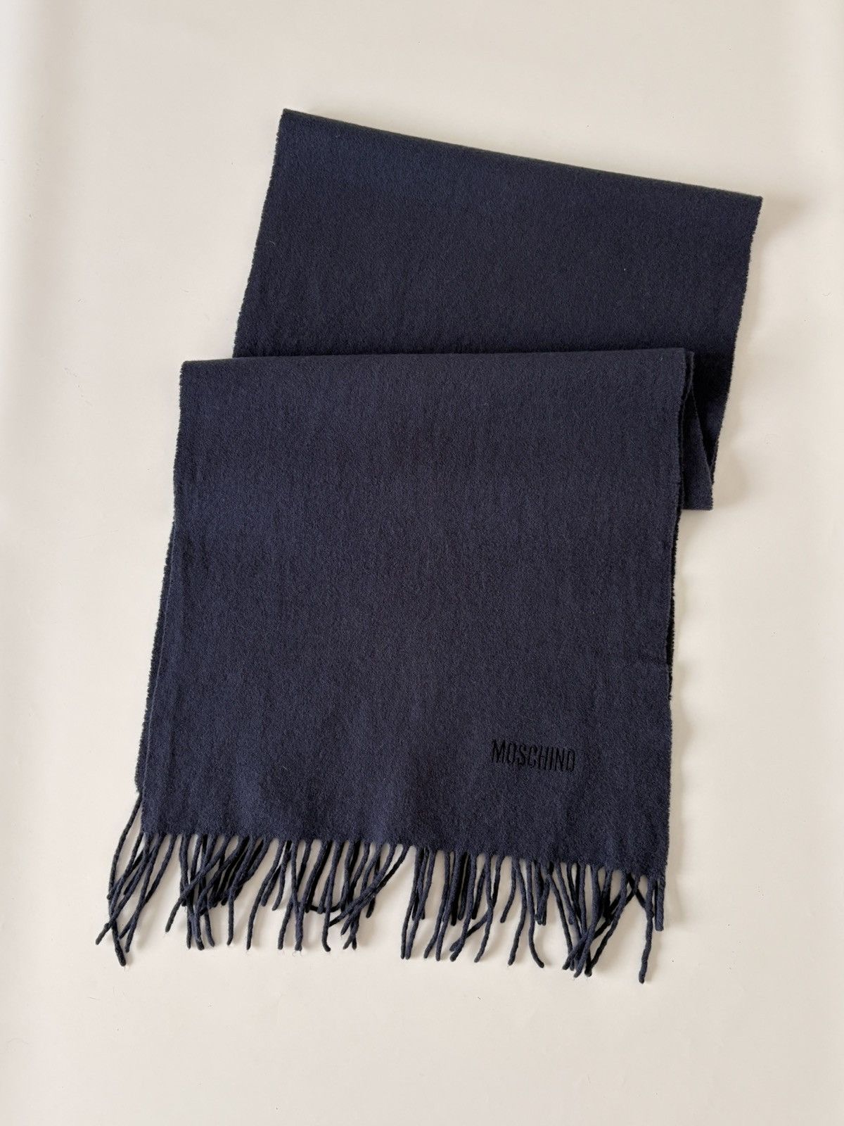 Moschino MOSCHINO UNISEX 100% MERINO WOOL BLUE SCARF MADE IN ITALY Size ONE SIZE - 1 Thumbnail