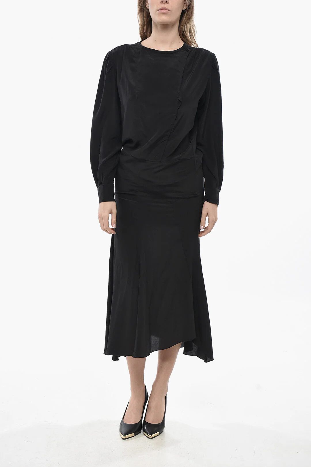 Isabel Marant og1mm0326 Silk Blouse in Black Size XS / US 0-2 / IT 36-38 - 1 Thumbnail
