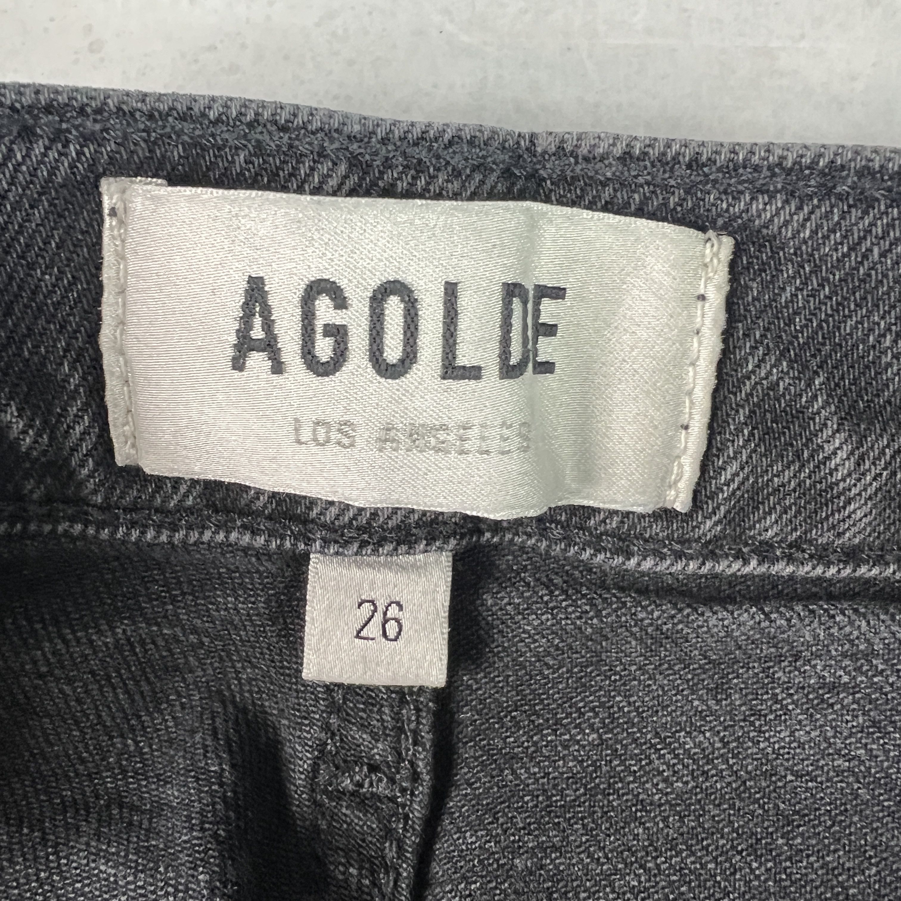 Agolde AGOLDE Jeans Riley Crop Mid Rise Straight Black Faded Denim Size 26" / US 2 / IT 38 - 8 Thumbnail