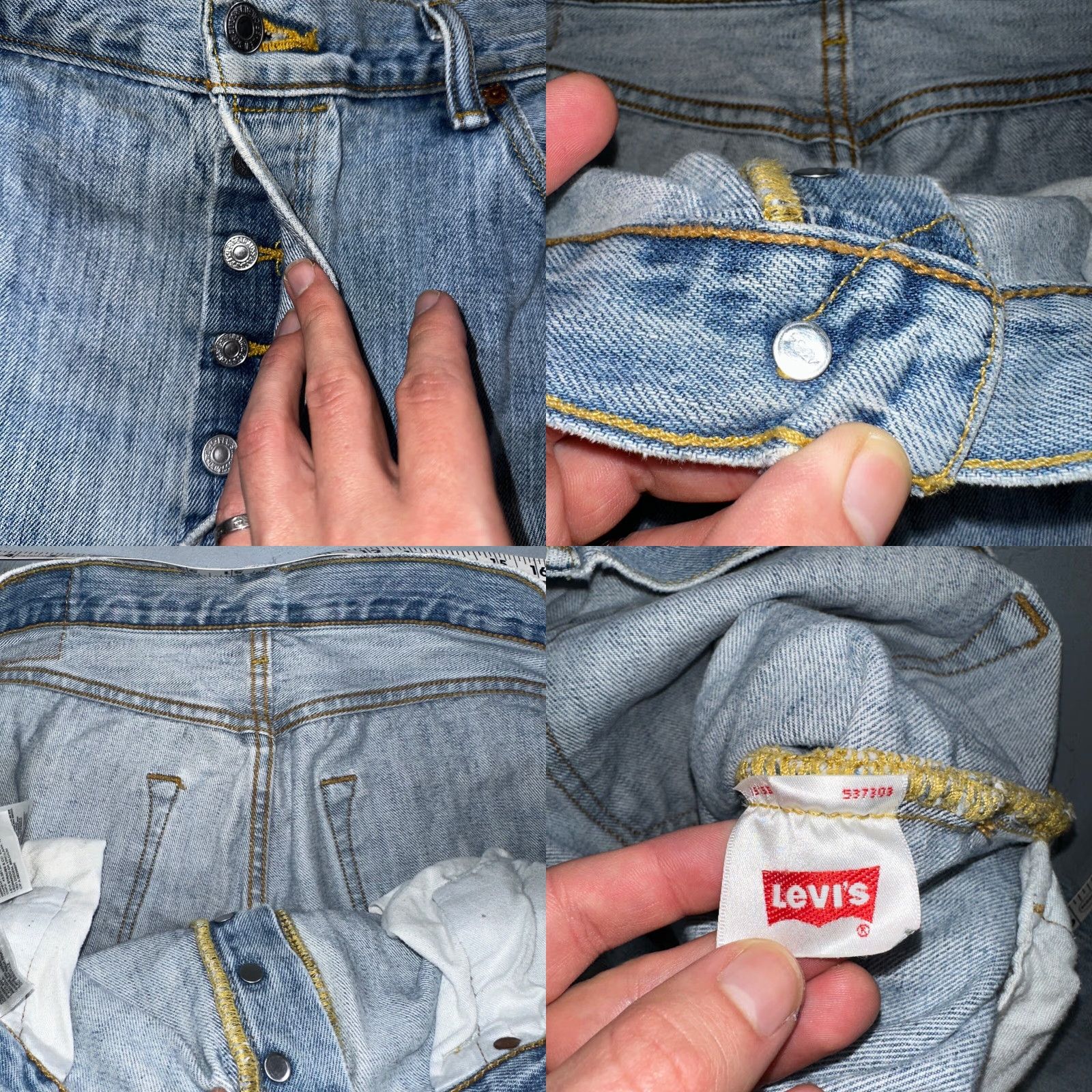 Levi's Levi's 501 Levi's Jeans 501 Vintage Y2K Straight Leg Jeans 36x30 Light Blue 90s Mens Men's Regular Denim Cotton Jeans Button Levis 501 Series Blues Size US 36 / EU 52 - 8 Thumbnail