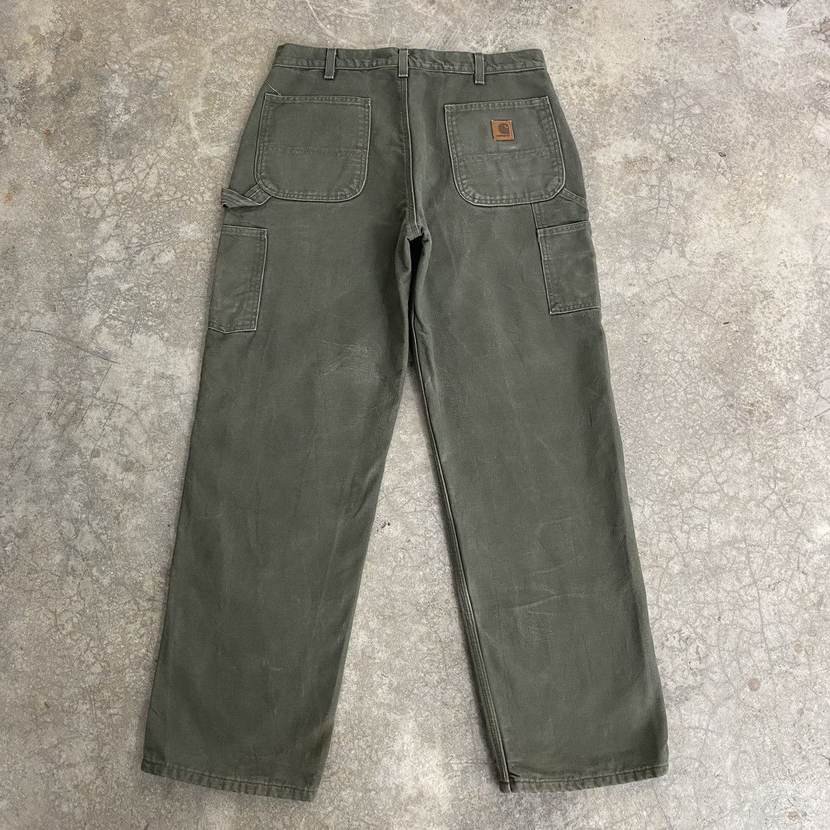 Carhartt VTG Carhartt Blanket Lined Moss Green Carpenter Work Pants Size US 34 / EU 50 - 11 Thumbnail
